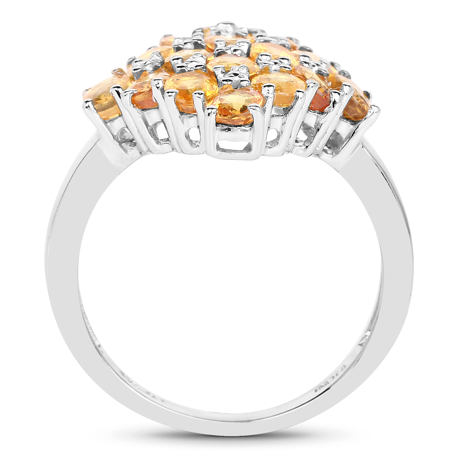 3.52 Carat Genuine Orange Sapphire .925 Sterling Silver Ring