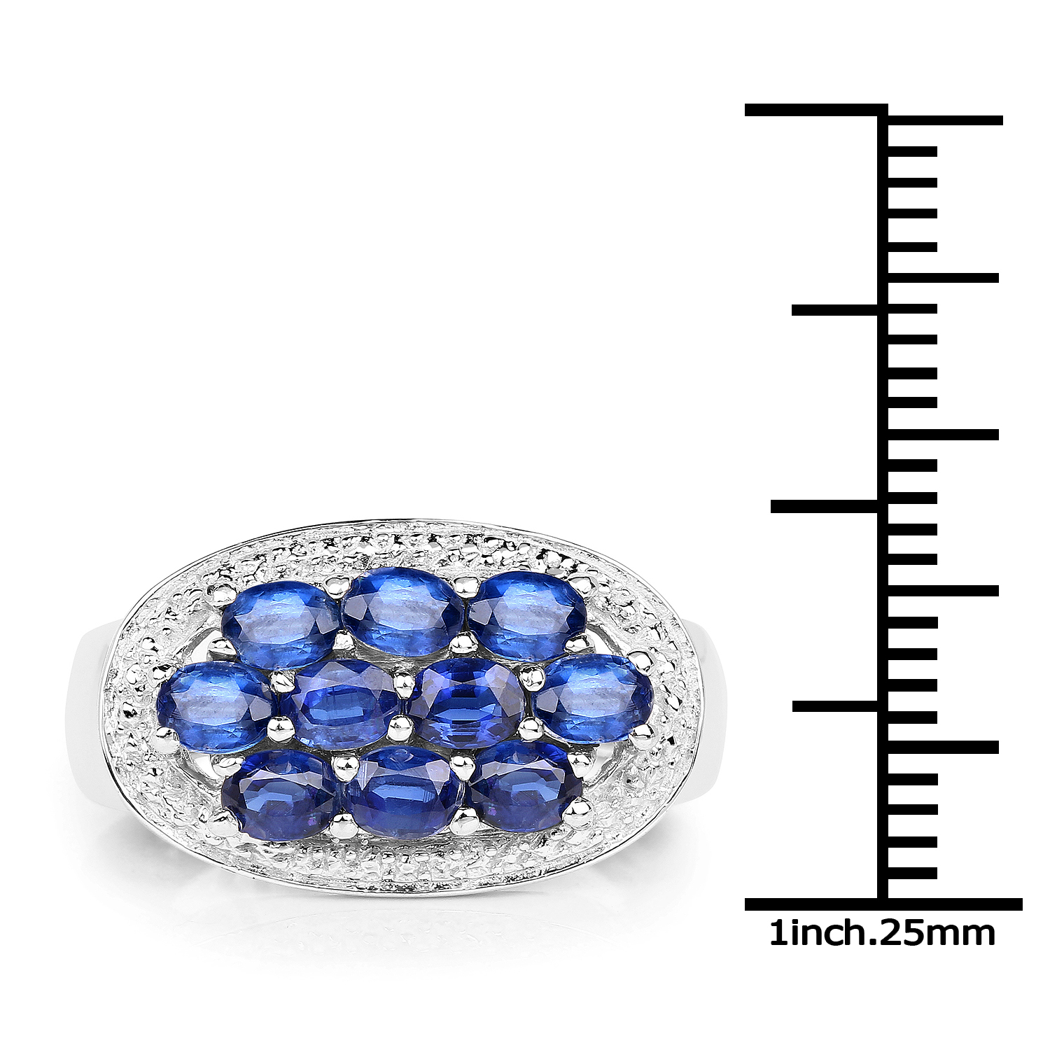 2.20 Carat Genuine Kyanite .925 Sterling Silver Ring