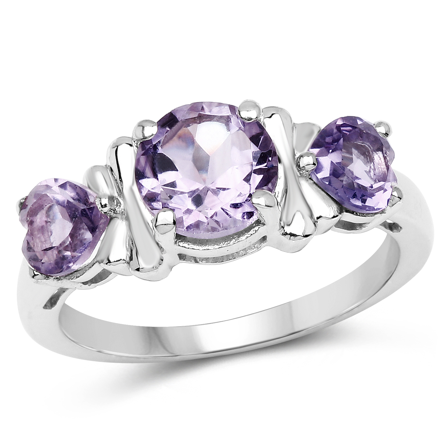 2.05 Carat Genuine Amethyst .925 Sterling Silver Ring