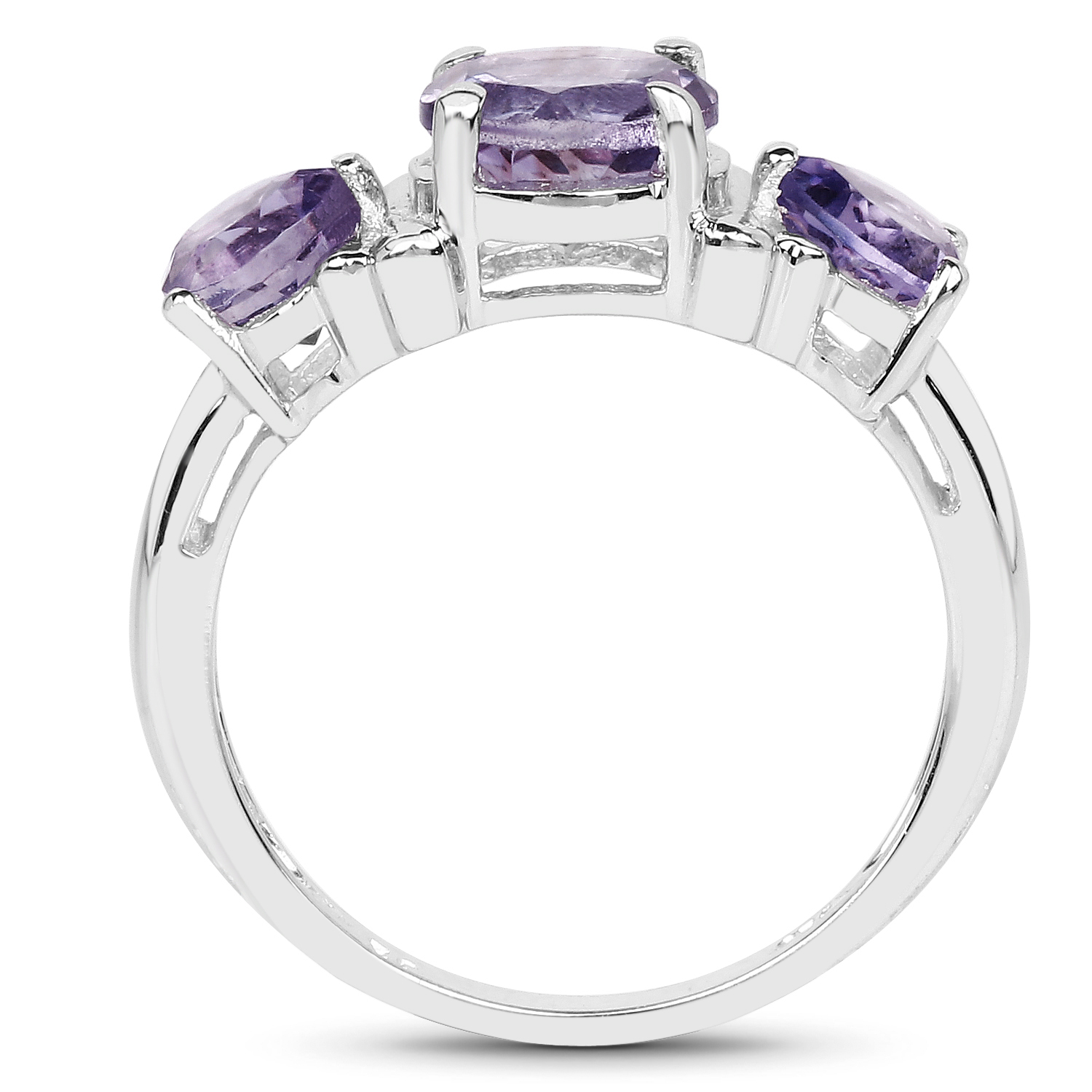 2.05 Carat Genuine Amethyst .925 Sterling Silver Ring