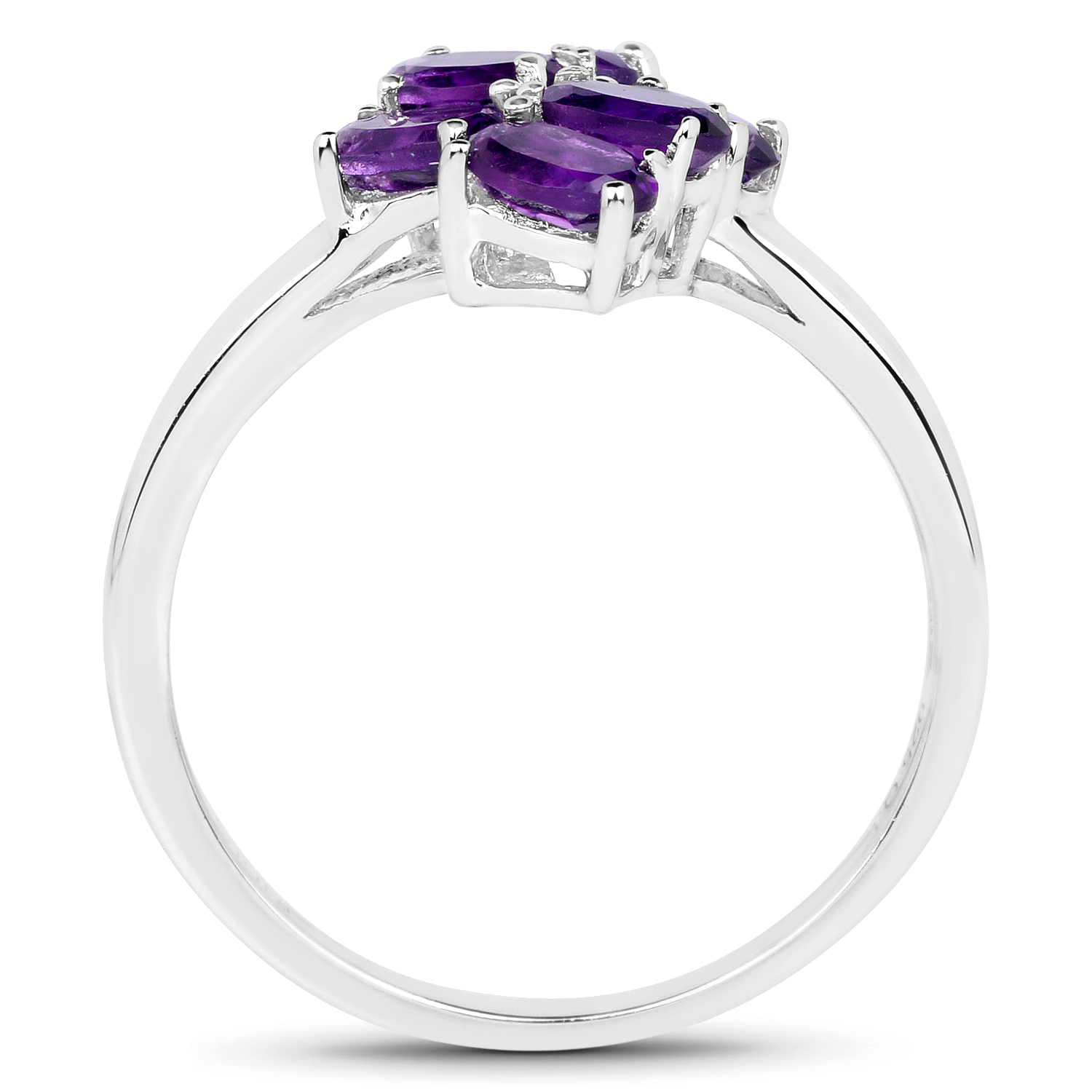 1.26 Carat Genuine Amethyst .925 Sterling Silver Ring