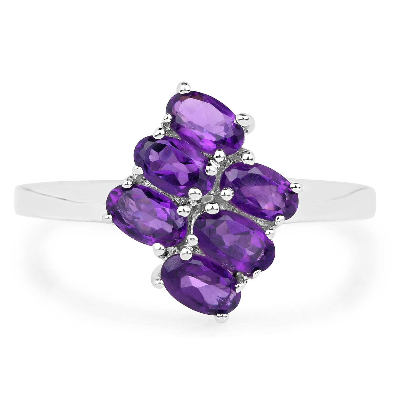 1.26 Carat Genuine Amethyst .925 Sterling Silver Ring