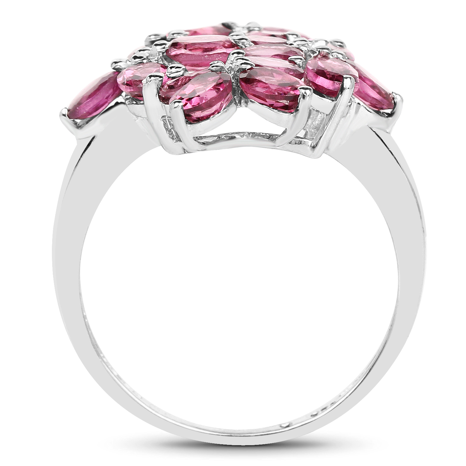 3.57 Carat Genuine Rhodolite .925 Sterling Silver Ring