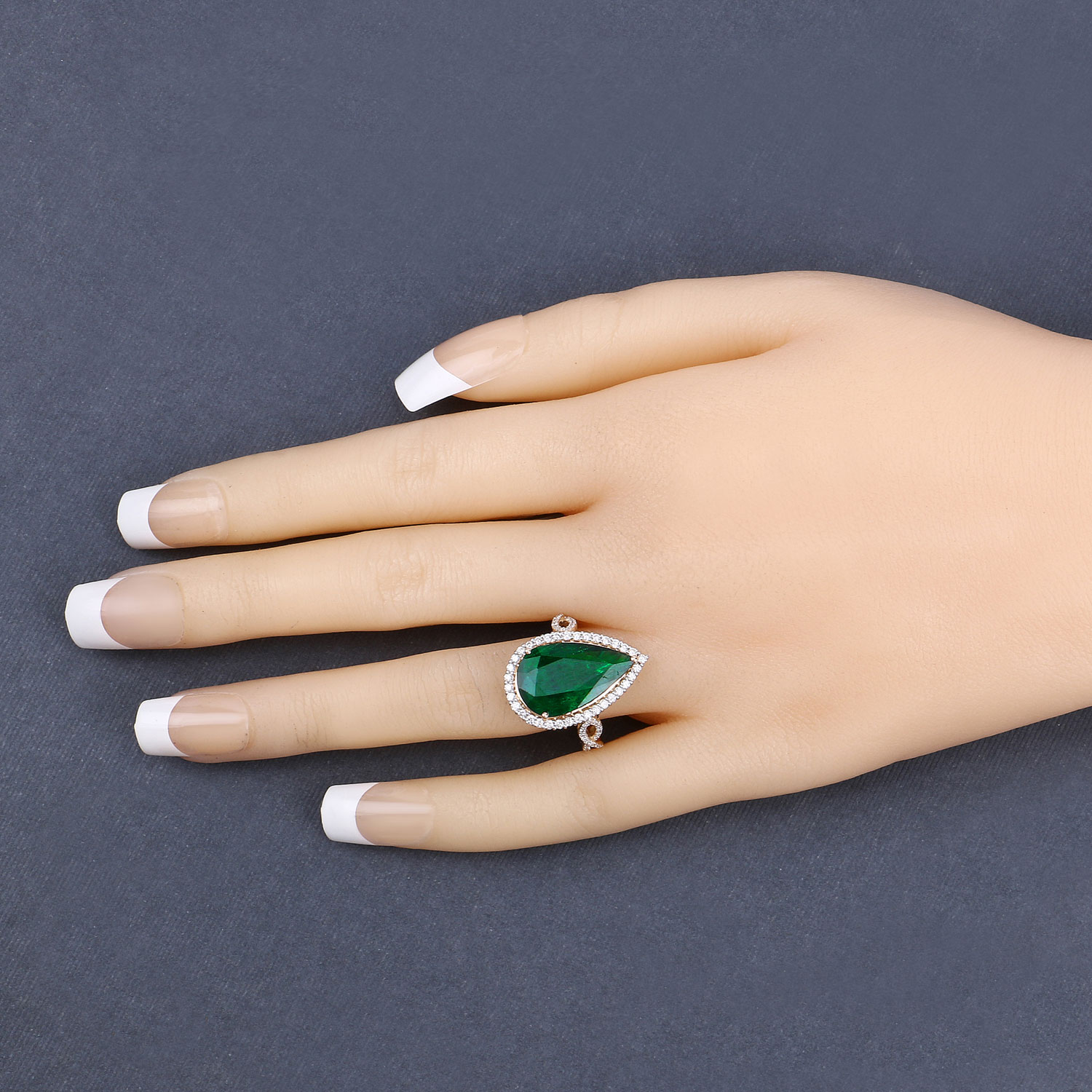 IGI Certified 5.40 Carat Genuine Zambian Emerald and White Diamond 14K Yellow Gold Ring