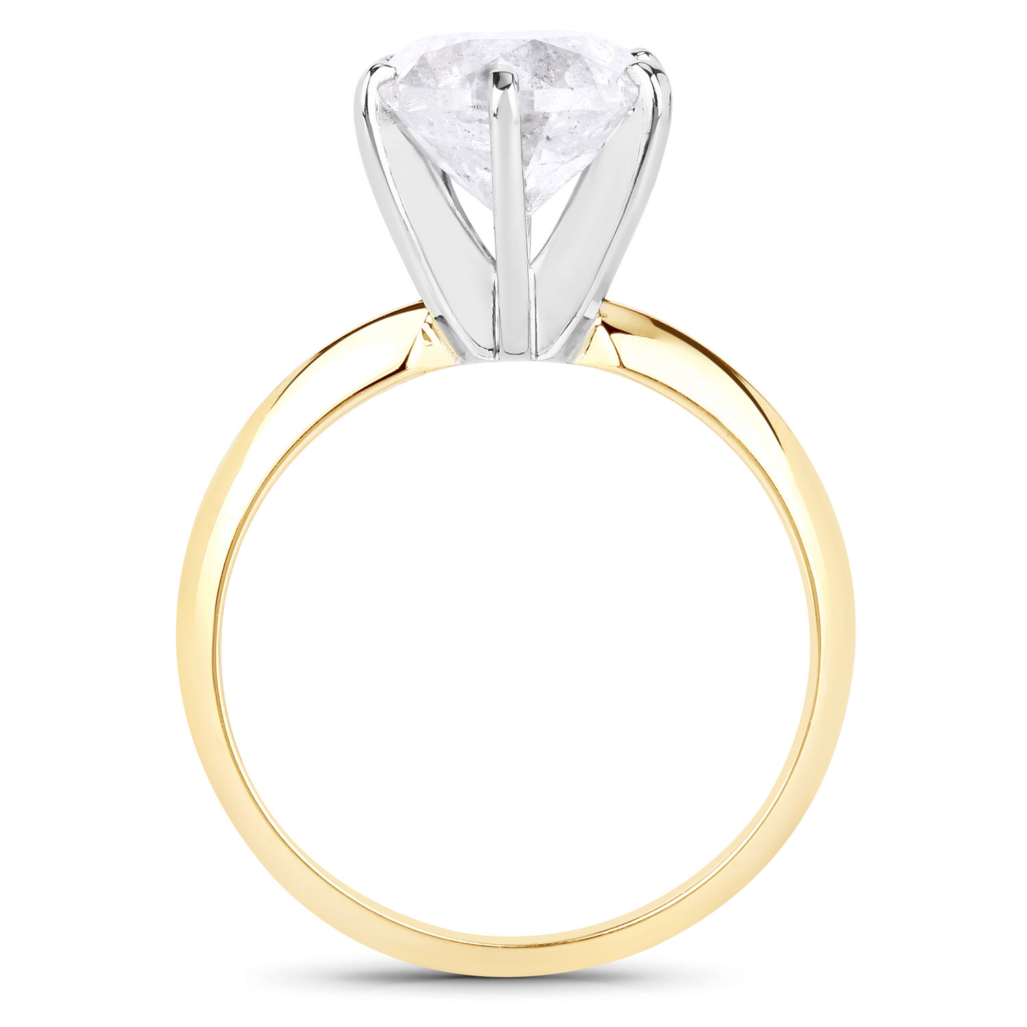 2.59 Carat Genuine White Diamond 14K Yellow & White Gold Ring