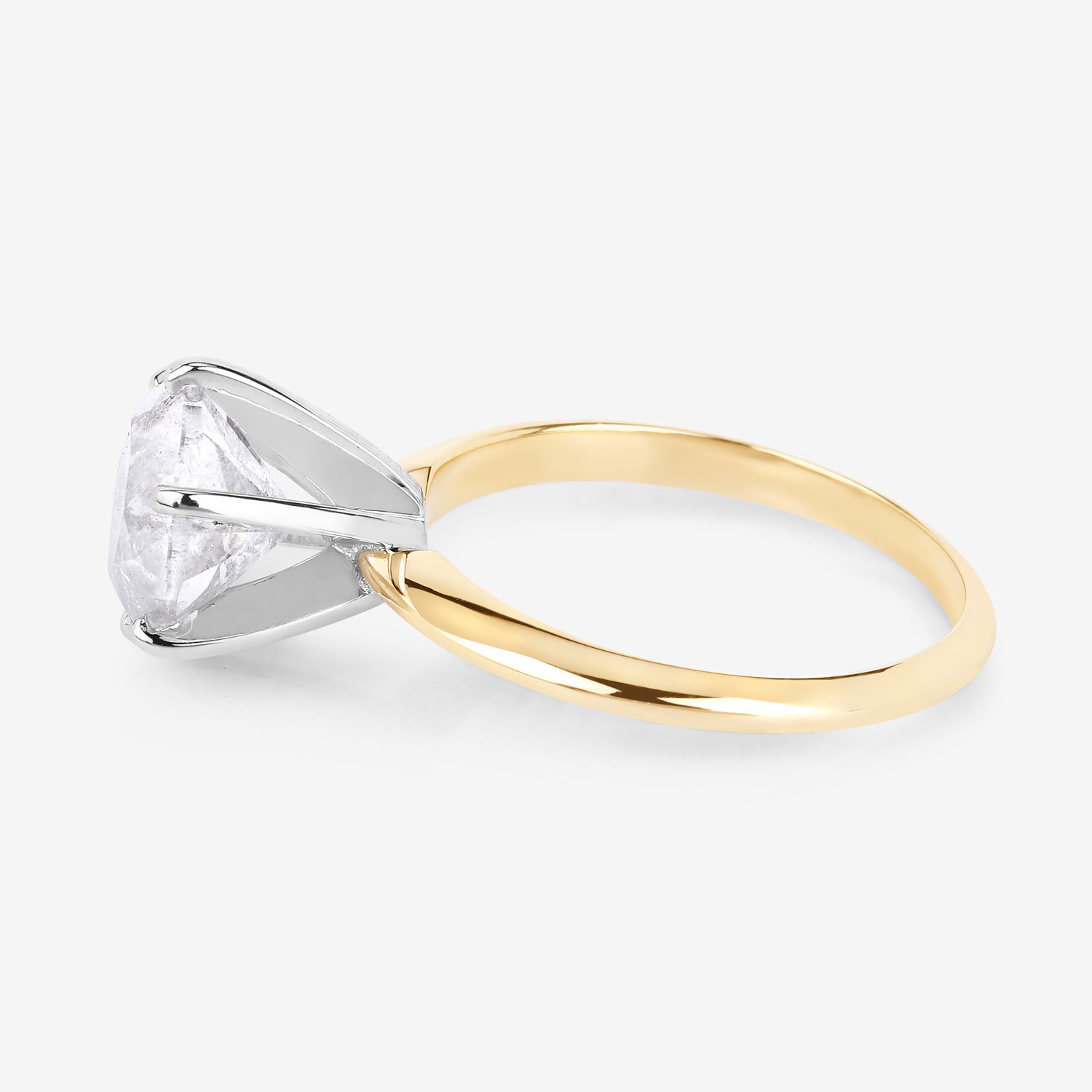 2.59 Carat Genuine White Diamond 14K Yellow & White Gold Ring