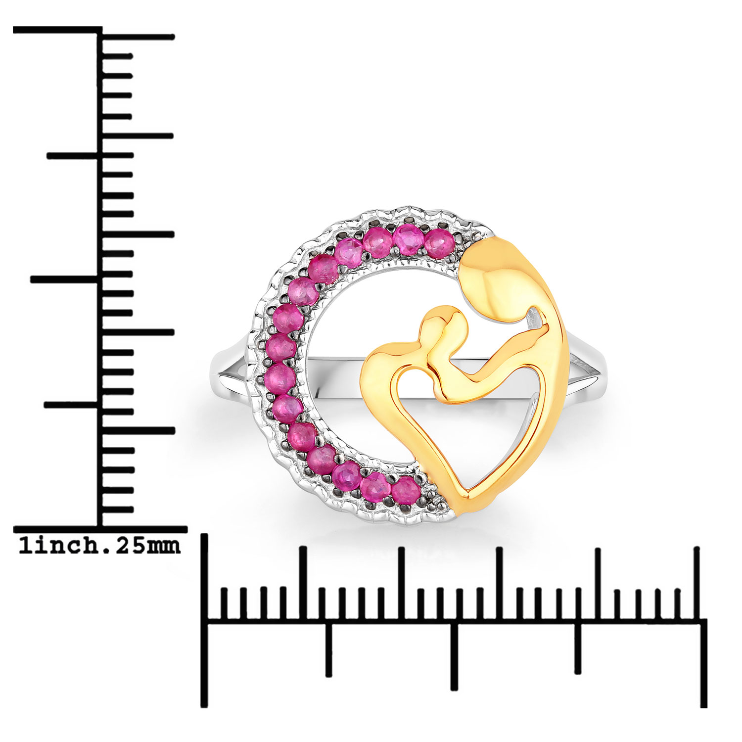 0.28 Carat Genuine Ruby .925 Sterling Silver Ring