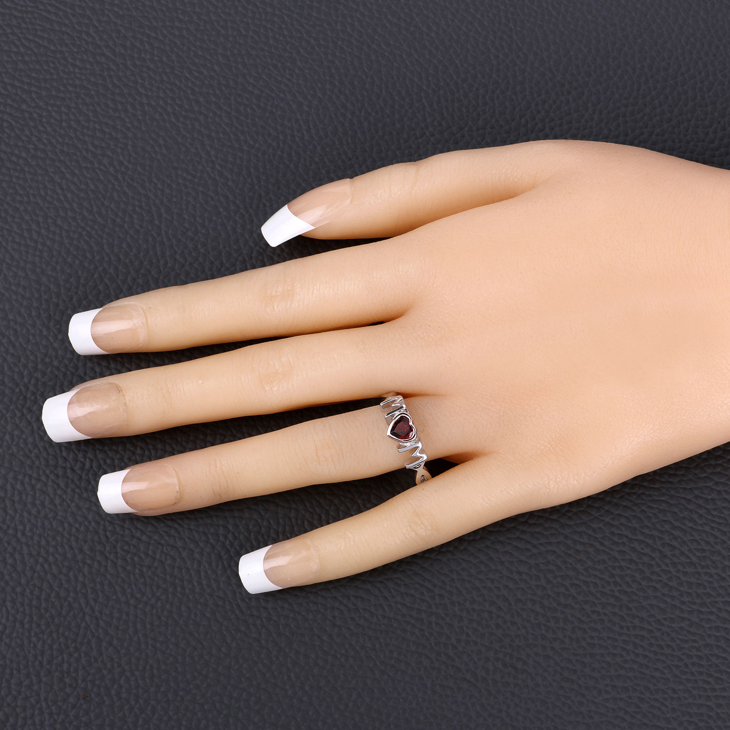 0.50 Carat Genuine Garnet .925 Sterling Silver Ring