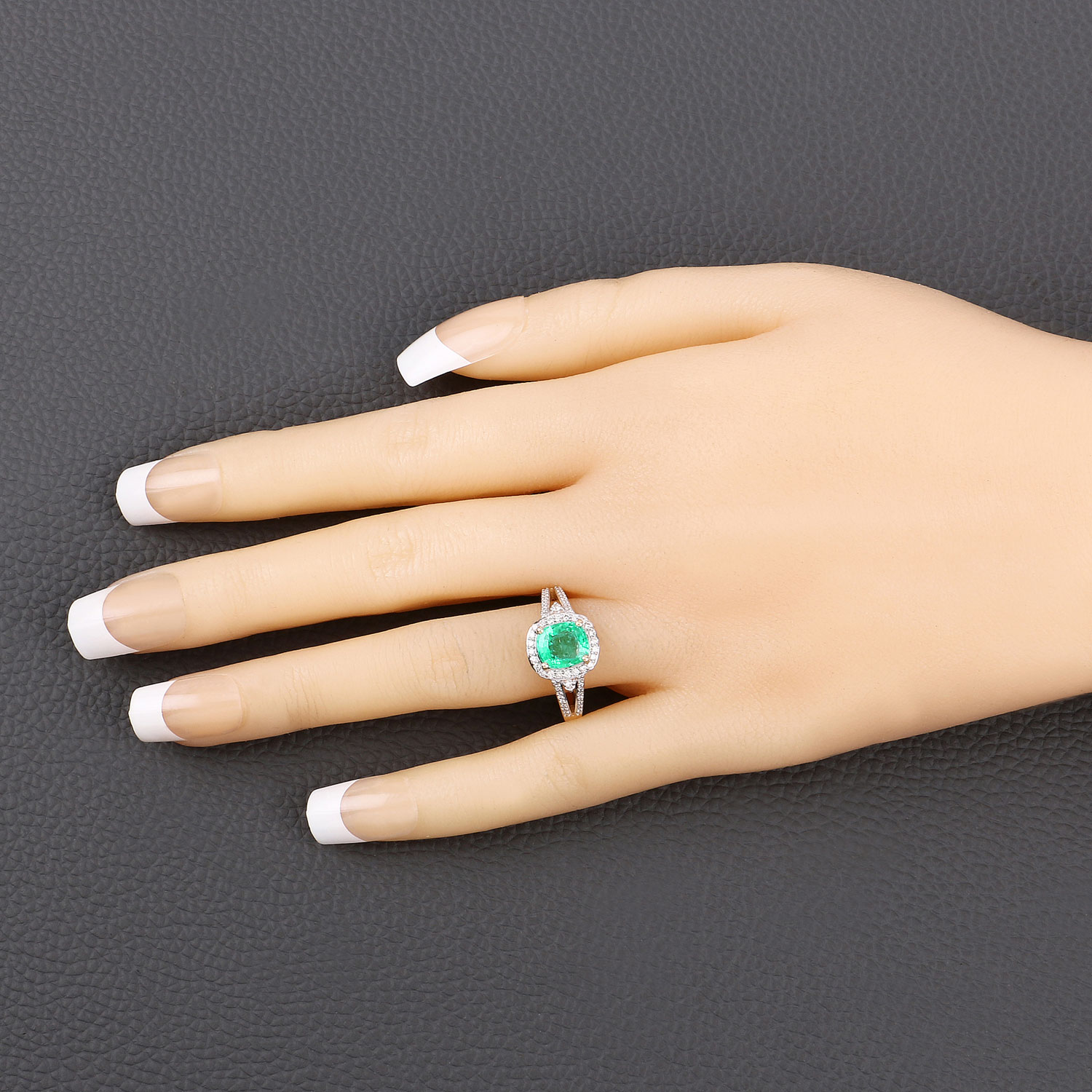 1.65 Carat Genuine Ethiopian Emerald and White Diamond 14K Yellow Gold Ring