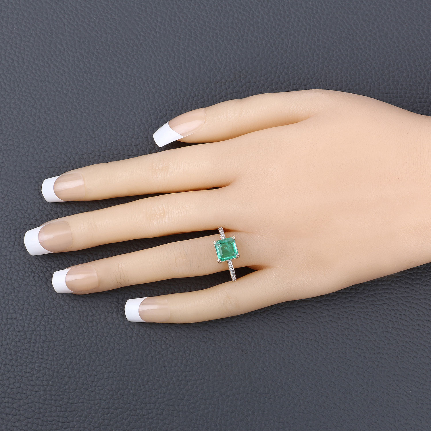 2.34 Carat Genuine Ethiopian Emerald and White Diamond 14K Yellow Gold Ring