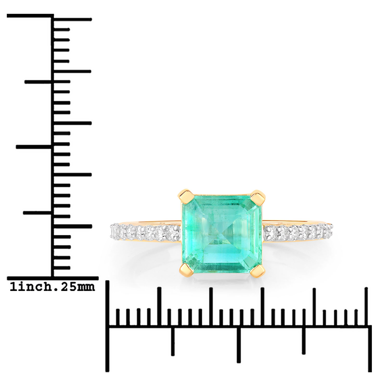 2.34 Carat Genuine Ethiopian Emerald and White Diamond 14K Yellow Gold Ring