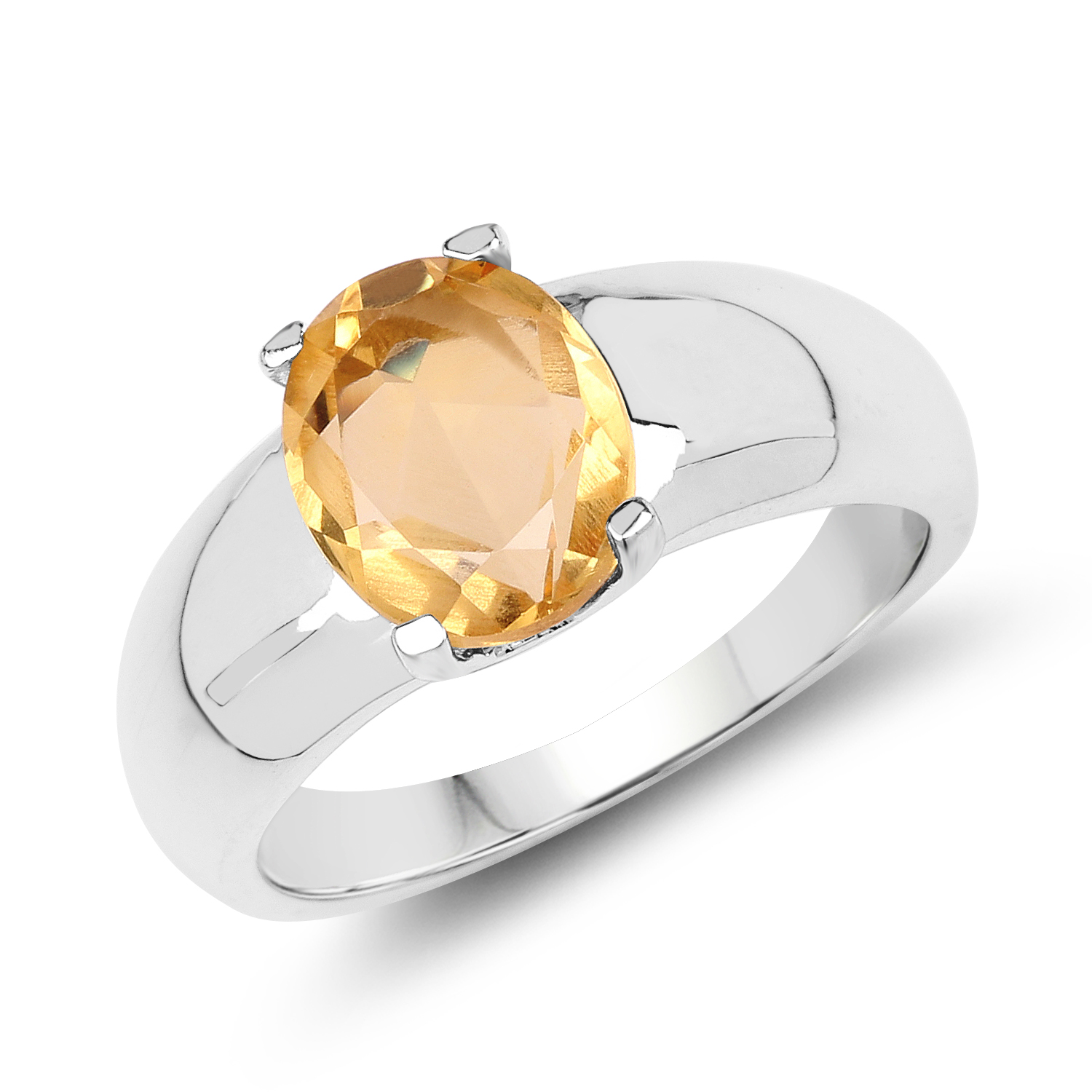 2.50 Carat Genuine Citrine .925 Sterling Silver Ring