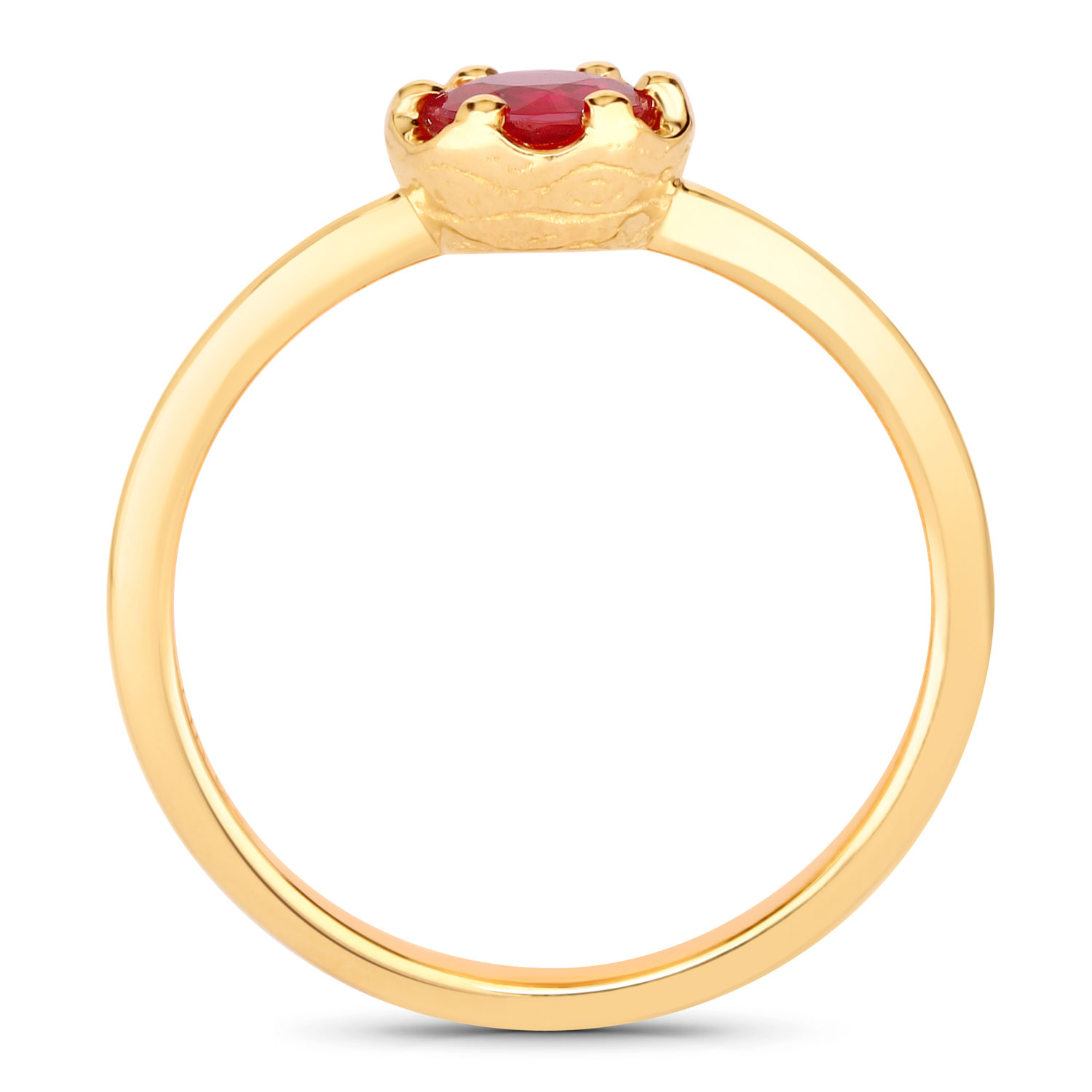 0.50 Carat Genuine Ruby 14K Yellow Gold Ring