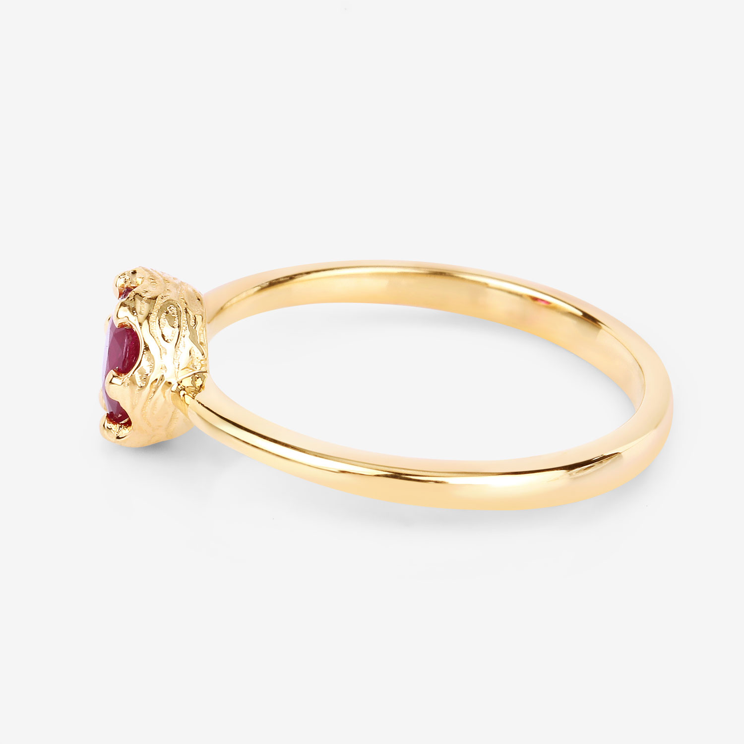 0.50 Carat Genuine Ruby 14K Yellow Gold Ring