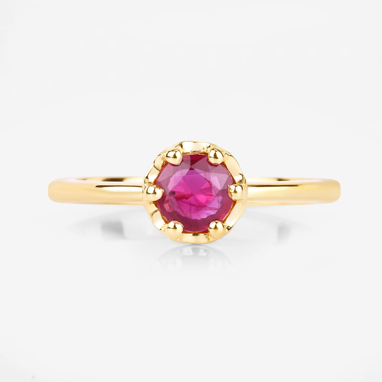 0.50 Carat Genuine Ruby 14K Yellow Gold Ring