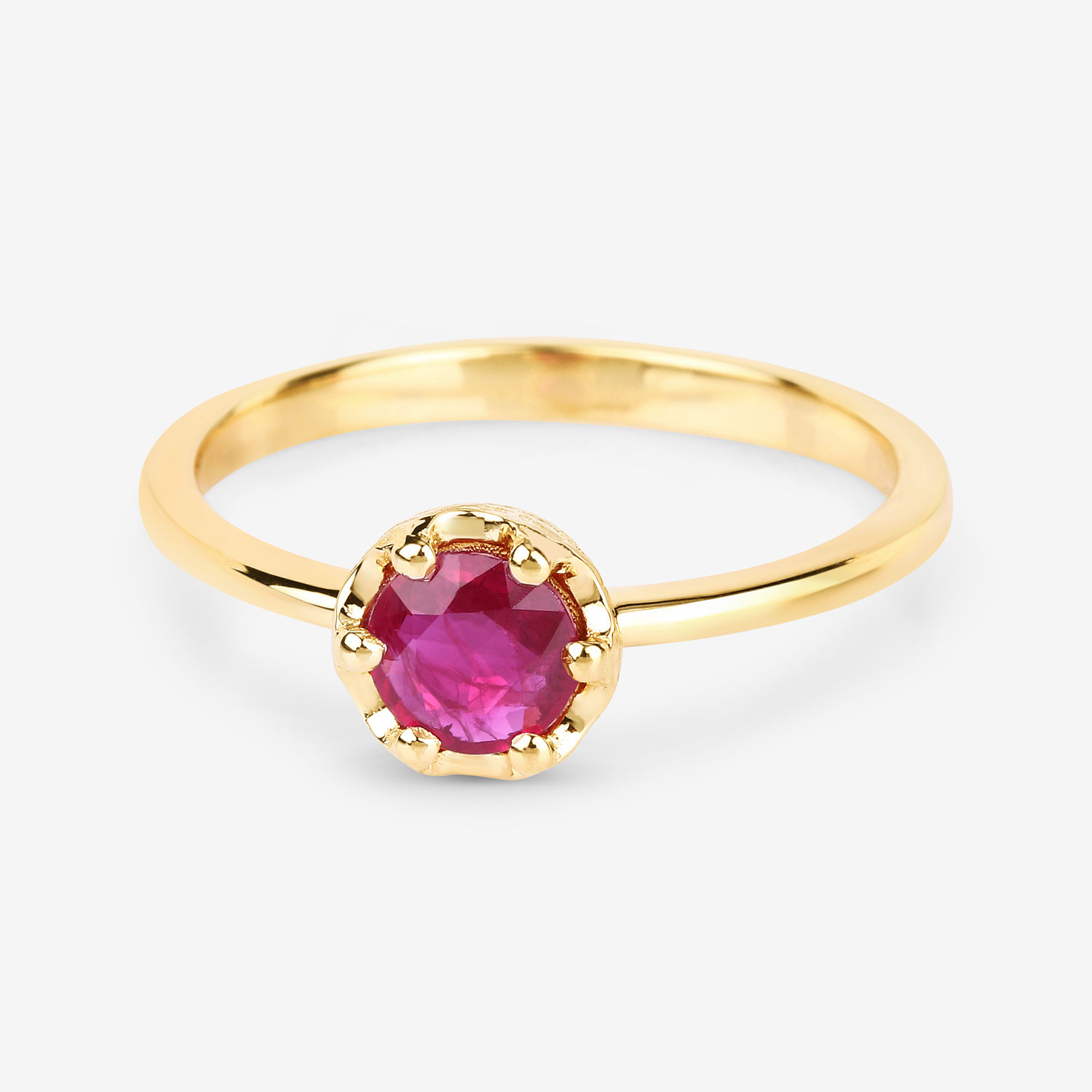 0.50 Carat Genuine Ruby 14K Yellow Gold Ring