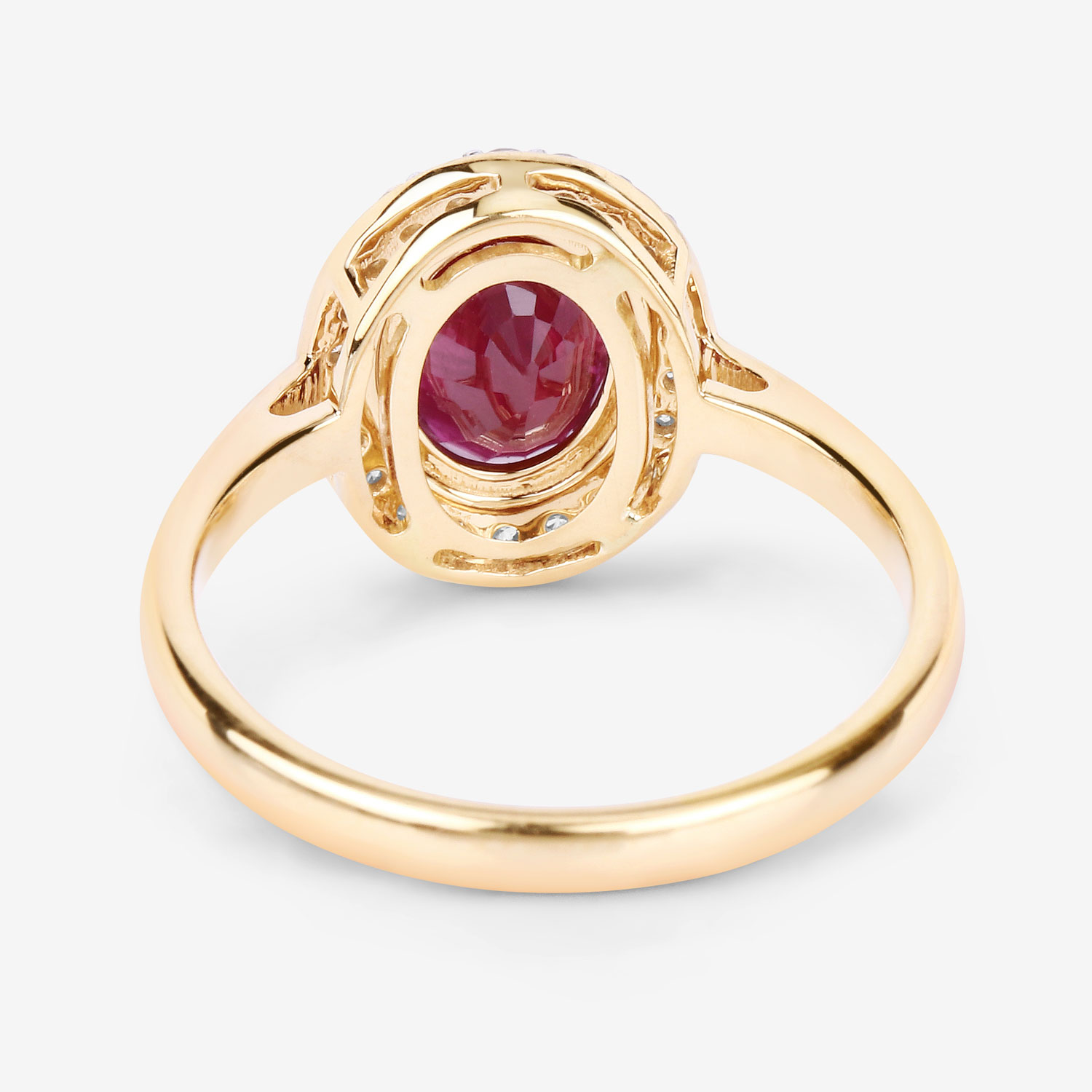 2.52 Carat Genuine Ruby and White Diamond 14K Yellow Gold Ring