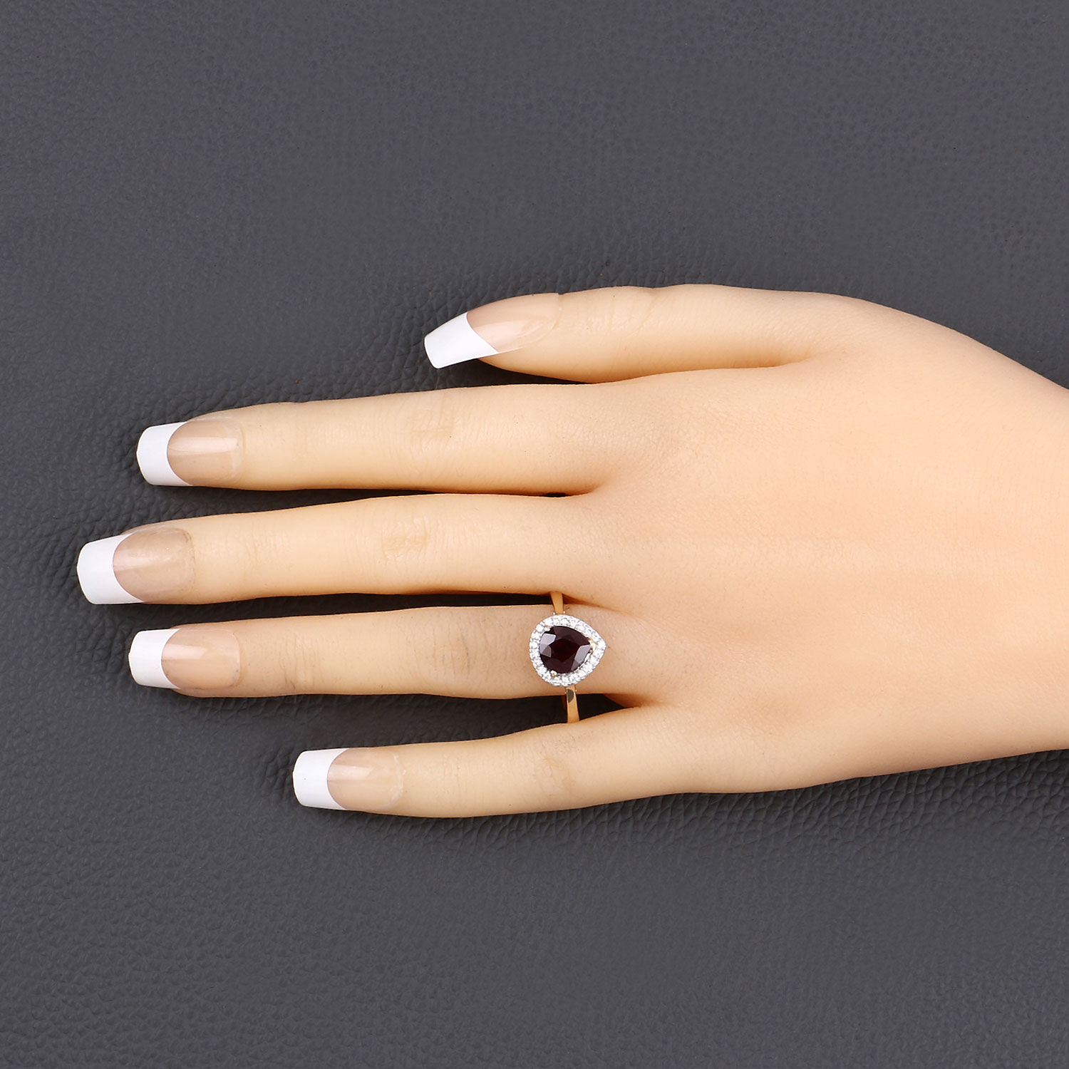 2.19 Carat Genuine Ruby and White Diamond 14K Yellow Gold Ring