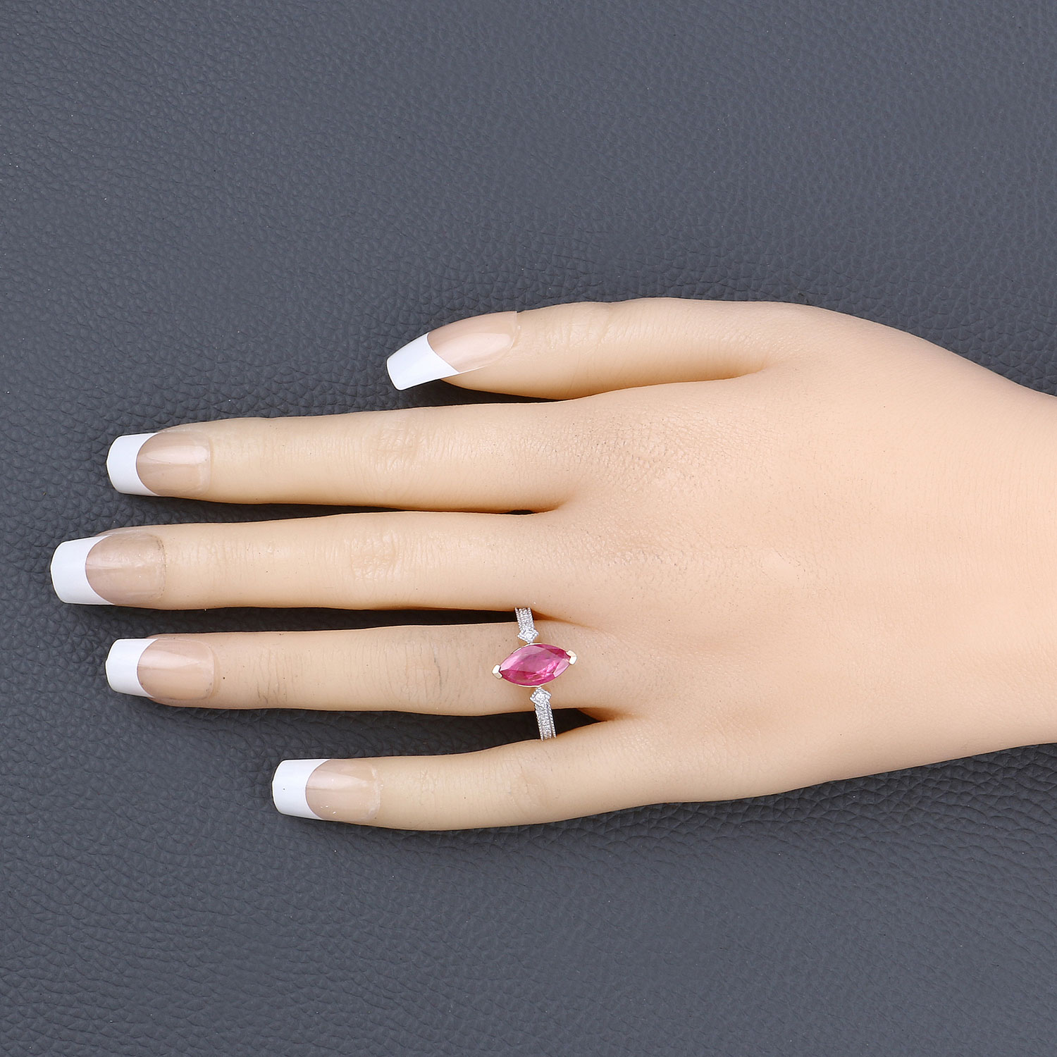 1.01 Carat Genuine Ruby and White Diamond 14K Yellow Gold Ring