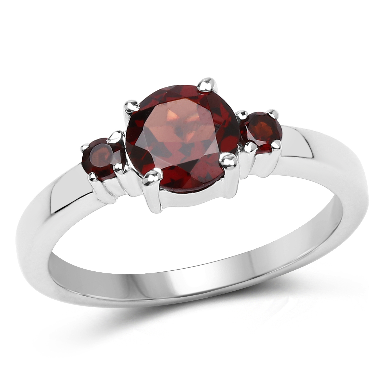 1.36 Carat Genuine Garnet .925 Sterling Silver Ring