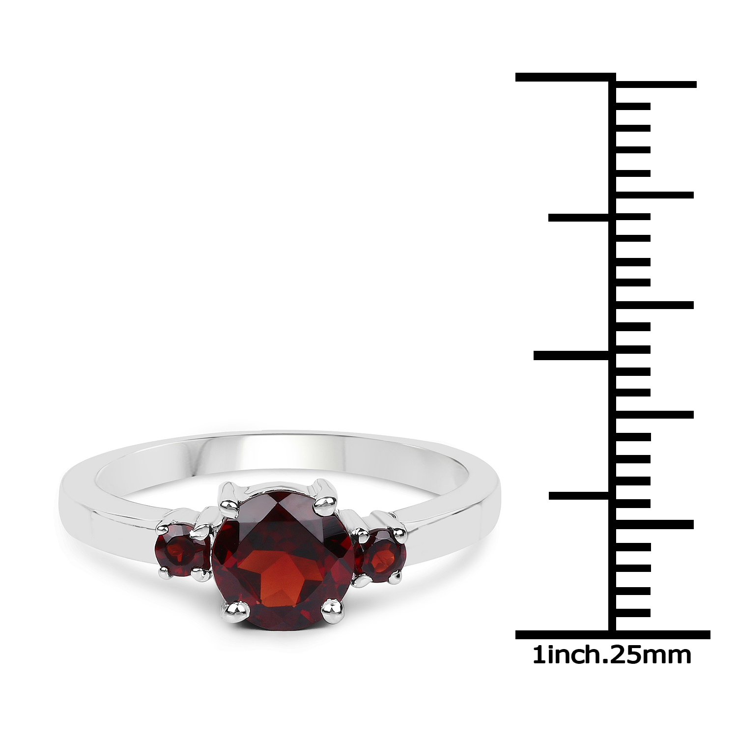 1.36 Carat Genuine Garnet .925 Sterling Silver Ring