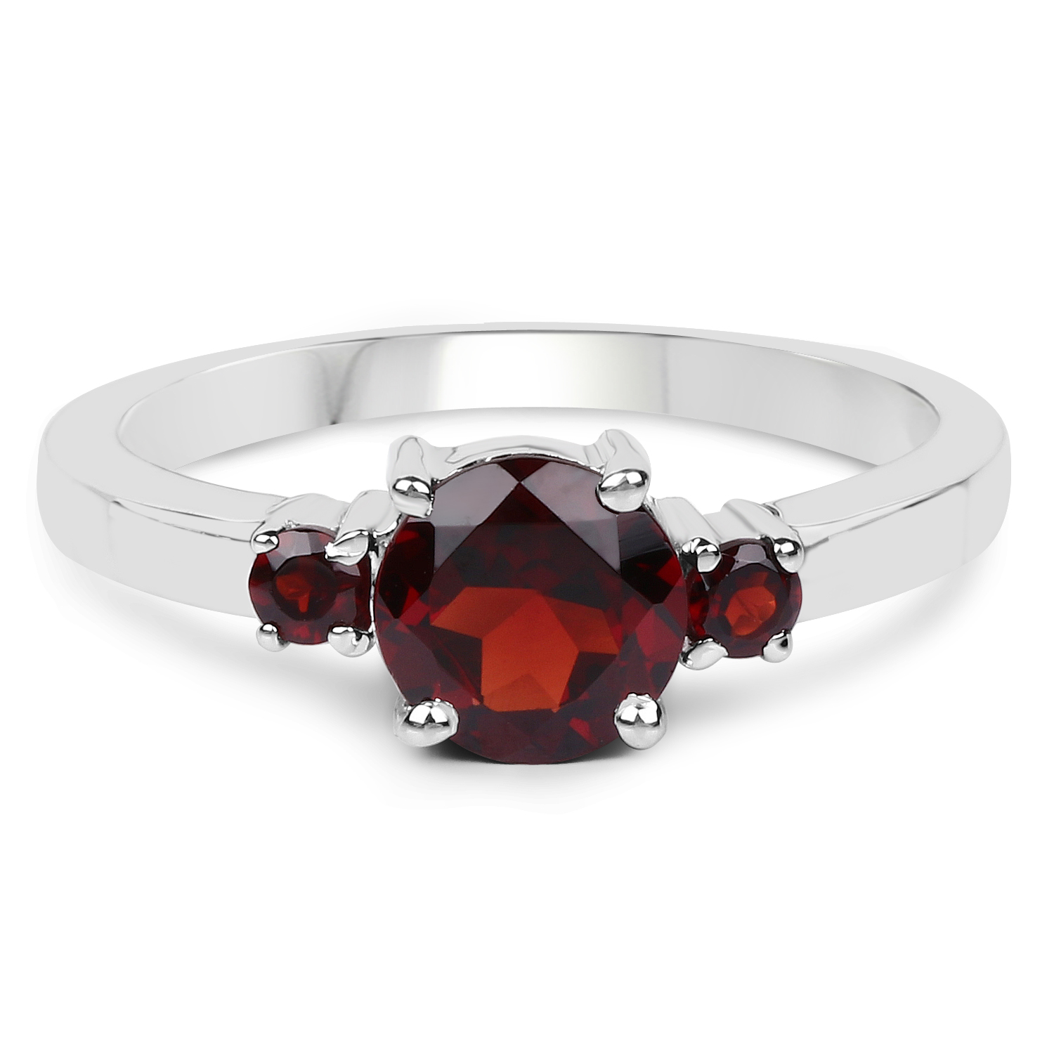 1.36 Carat Genuine Garnet .925 Sterling Silver Ring