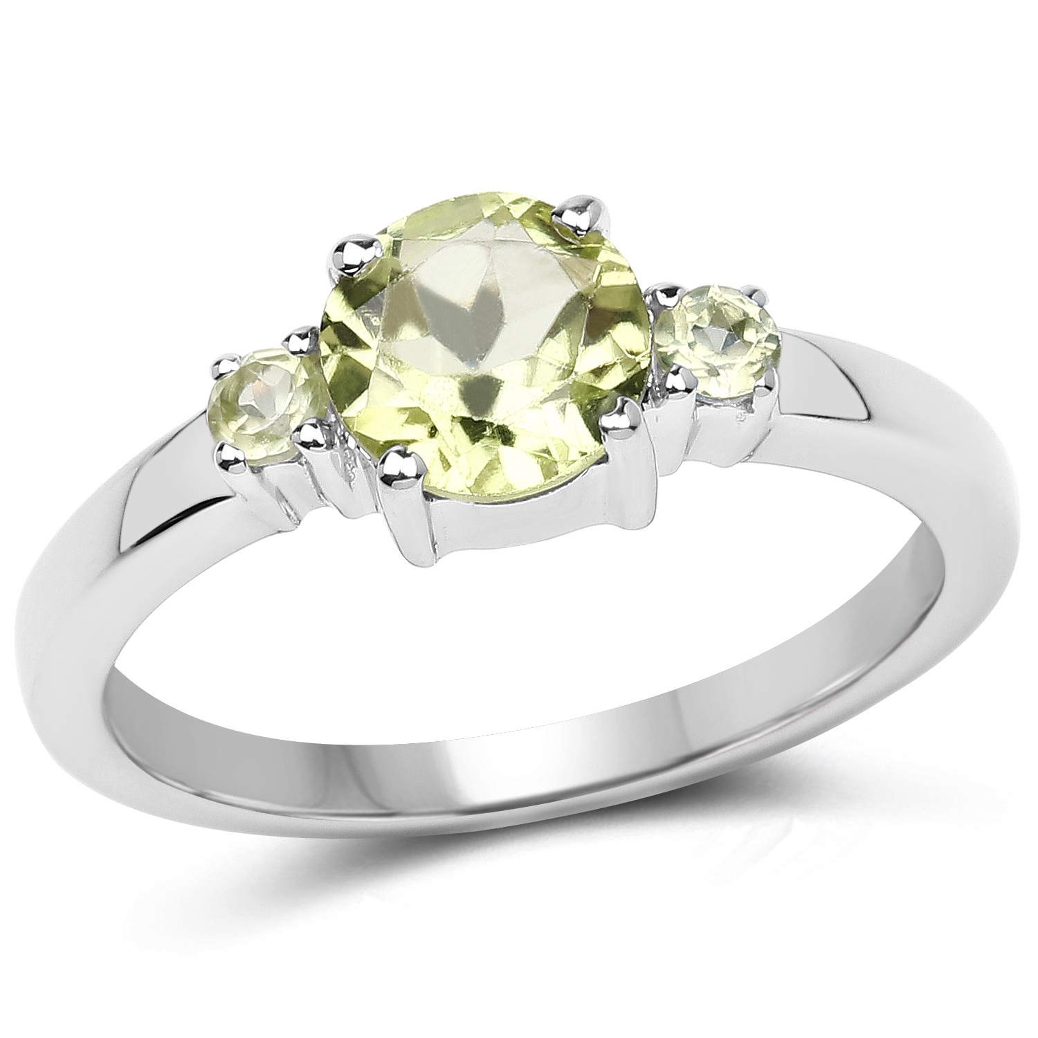 1.23 Carat Genuine Peridot .925 Sterling Silver Ring
