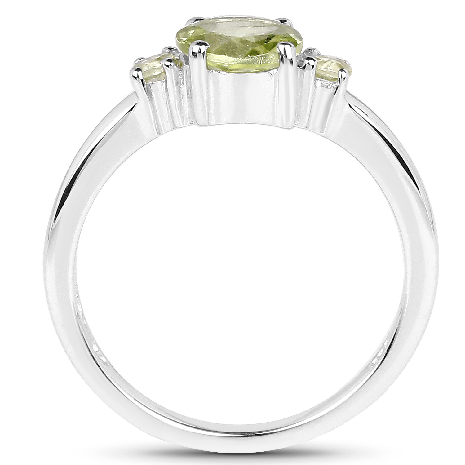 1.23 Carat Genuine Peridot .925 Sterling Silver Ring