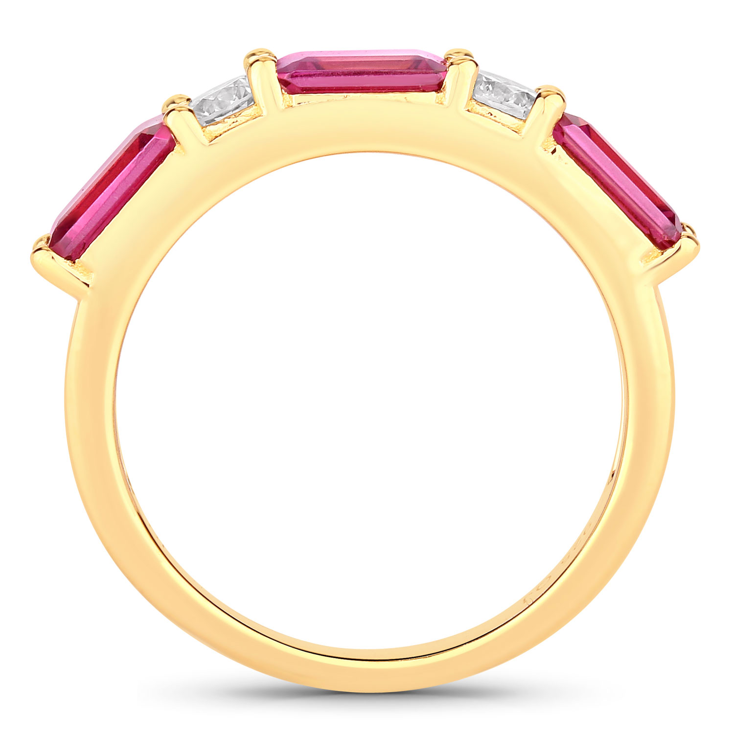 2.27 Carat Rhodolite and Lab Grown Diamond .925 Sterling Silver Ring