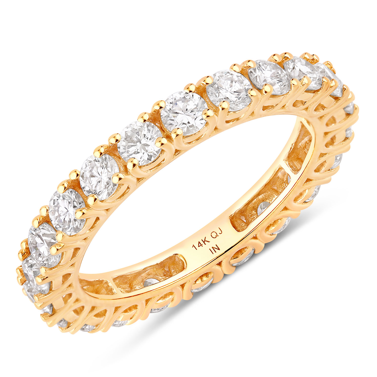 2.00 Carat Lab Grown Diamond 14K Yellow Gold Ring