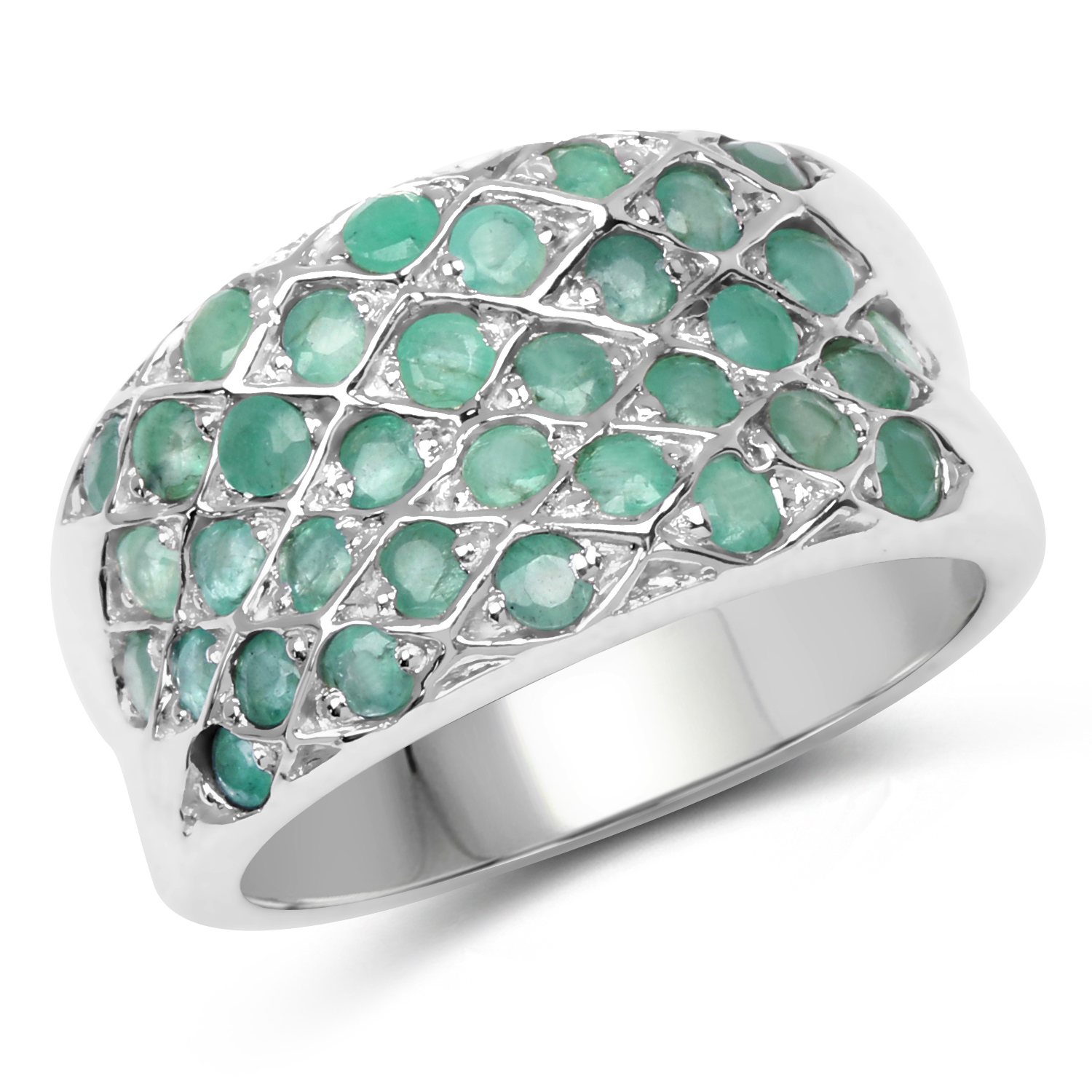 1.02 Carat Genuine Emerald .925 Sterling Silver Ring