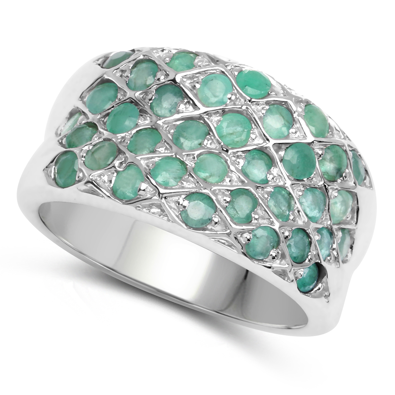 1.02 Carat Genuine Emerald .925 Sterling Silver Ring