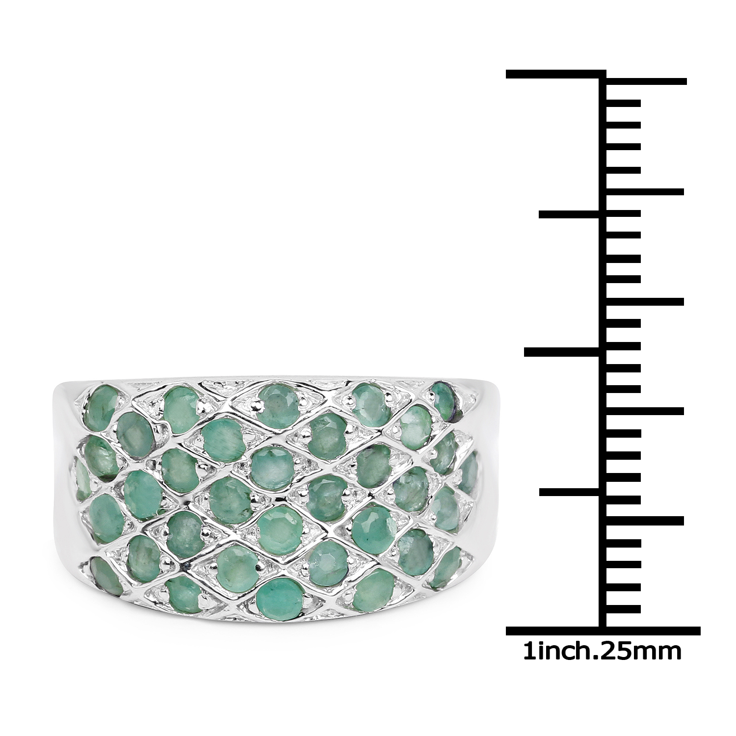 1.02 Carat Genuine Emerald .925 Sterling Silver Ring