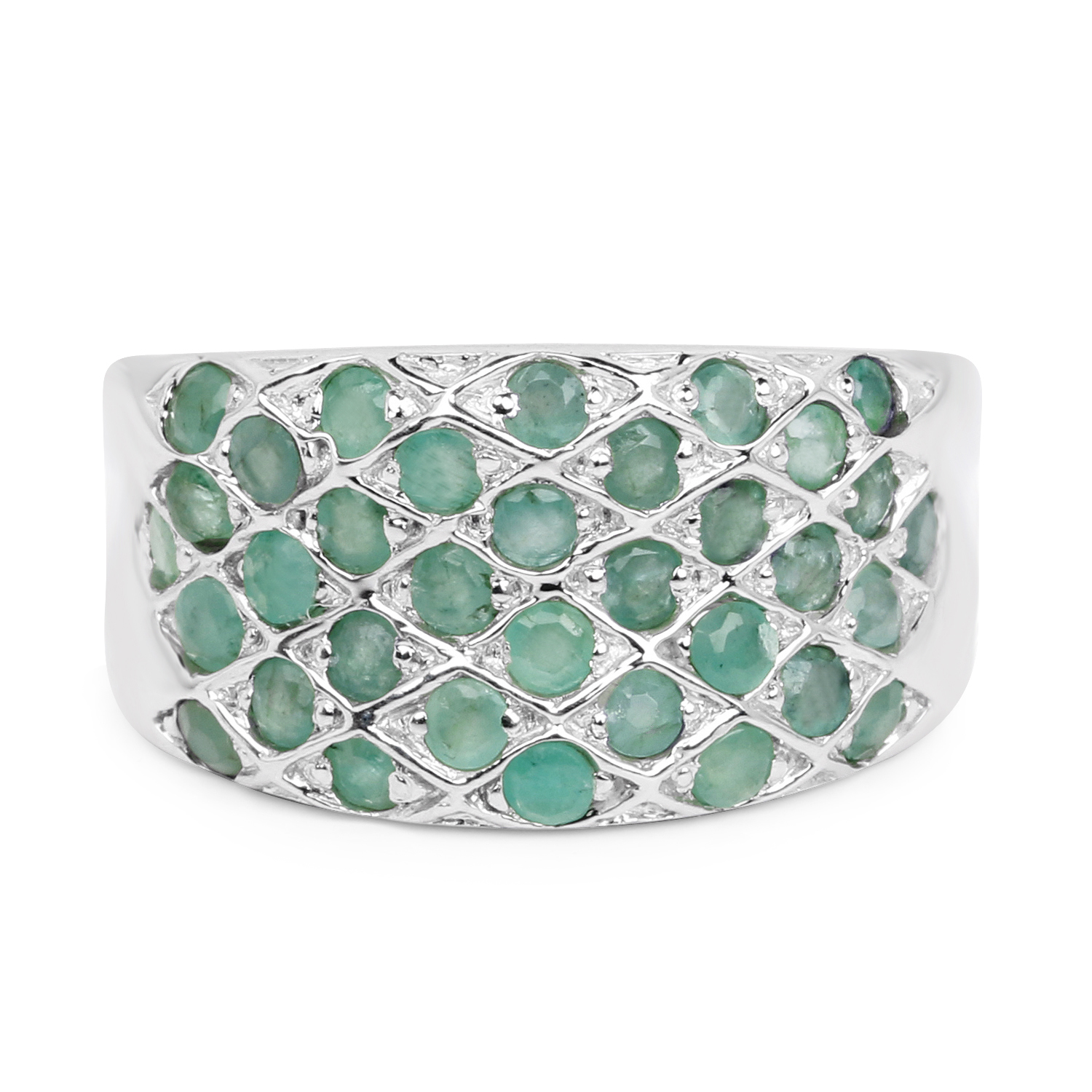 1.02 Carat Genuine Emerald .925 Sterling Silver Ring