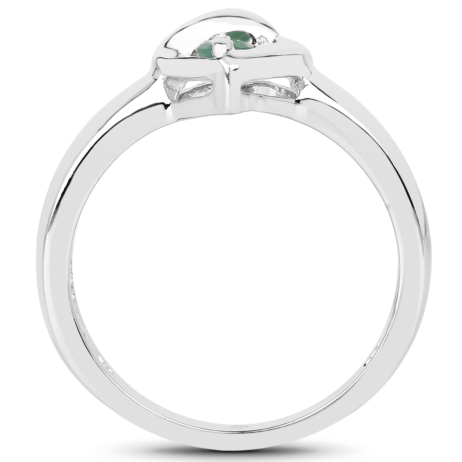 0.10 Carat Genuine Emerald .925 Sterling Silver Ring