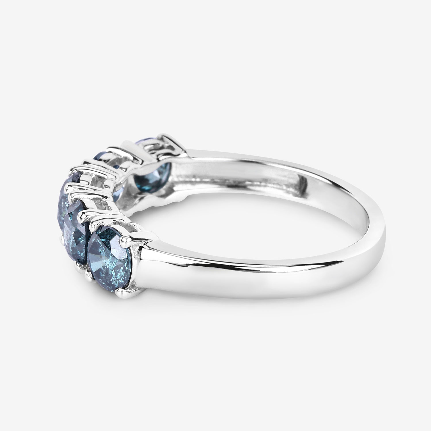 1.56 Carat Genuine Blue Diamond 14K White Gold Ring
