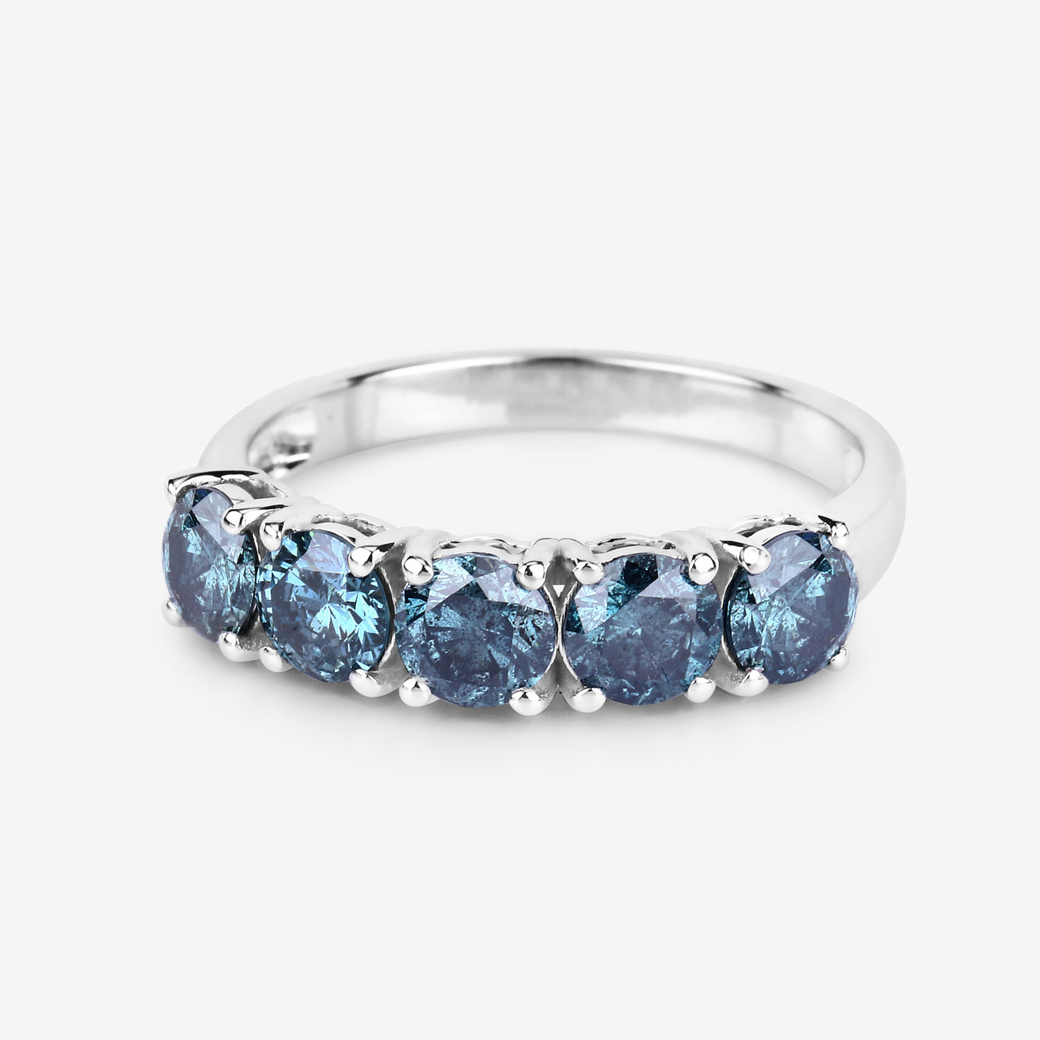 1.56 Carat Genuine Blue Diamond 14K White Gold Ring