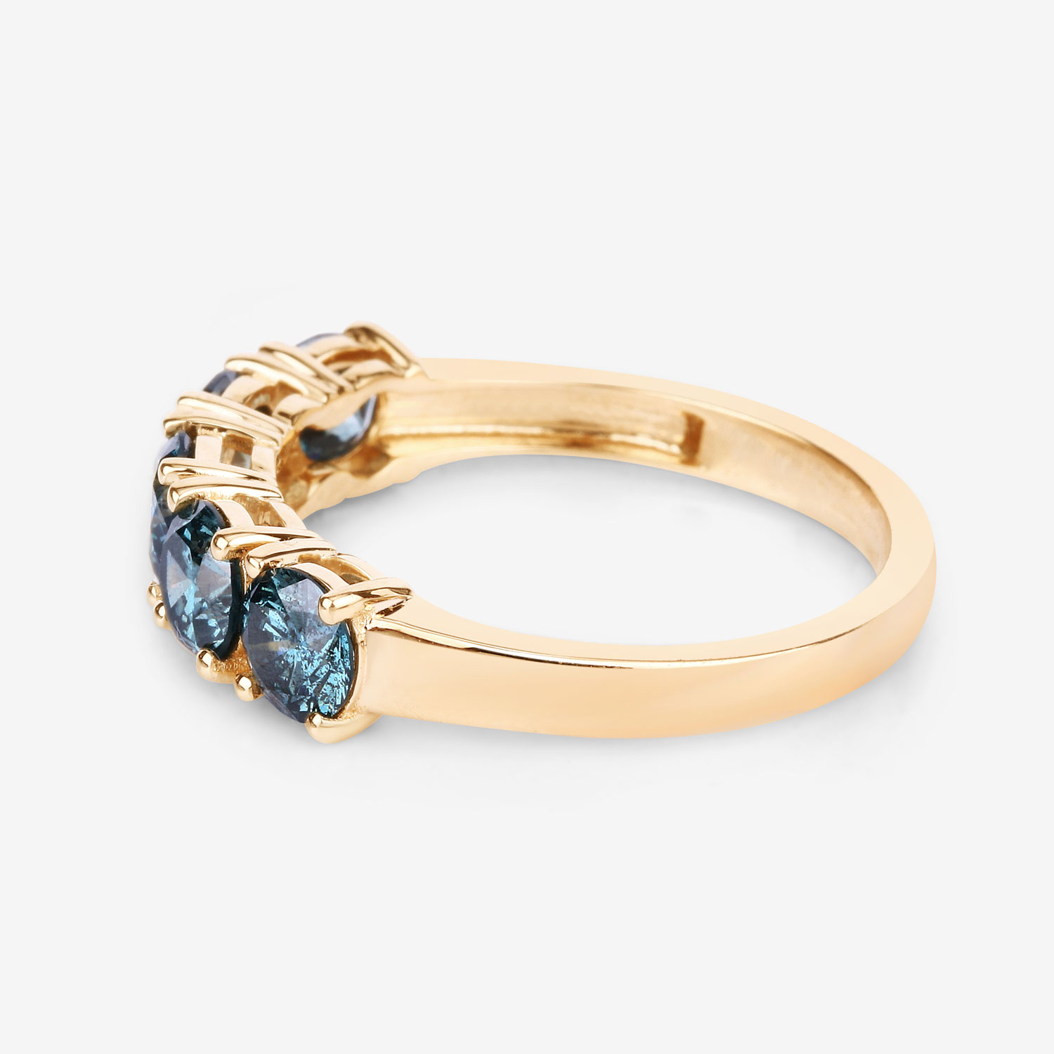 1.39 Carat Genuine Blue Diamond 14K Yellow Gold Ring