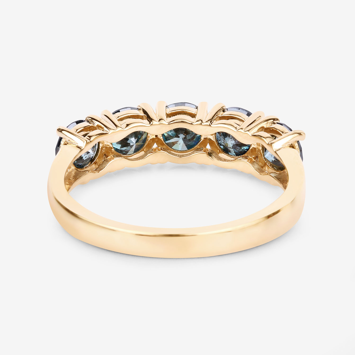 1.39 Carat Genuine Blue Diamond 14K Yellow Gold Ring