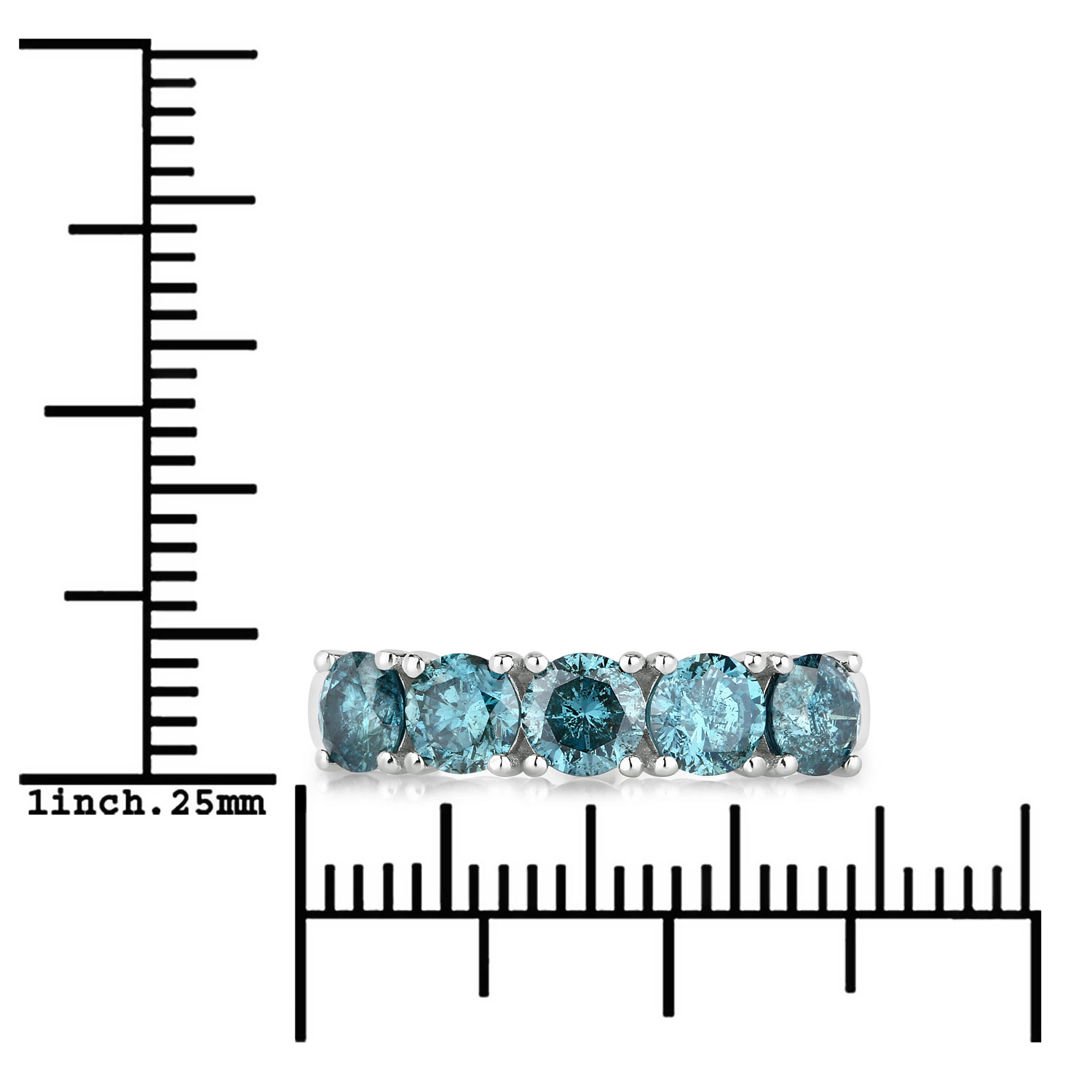 1.22 Carat Genuine Blue Diamond 14K White Gold Ring