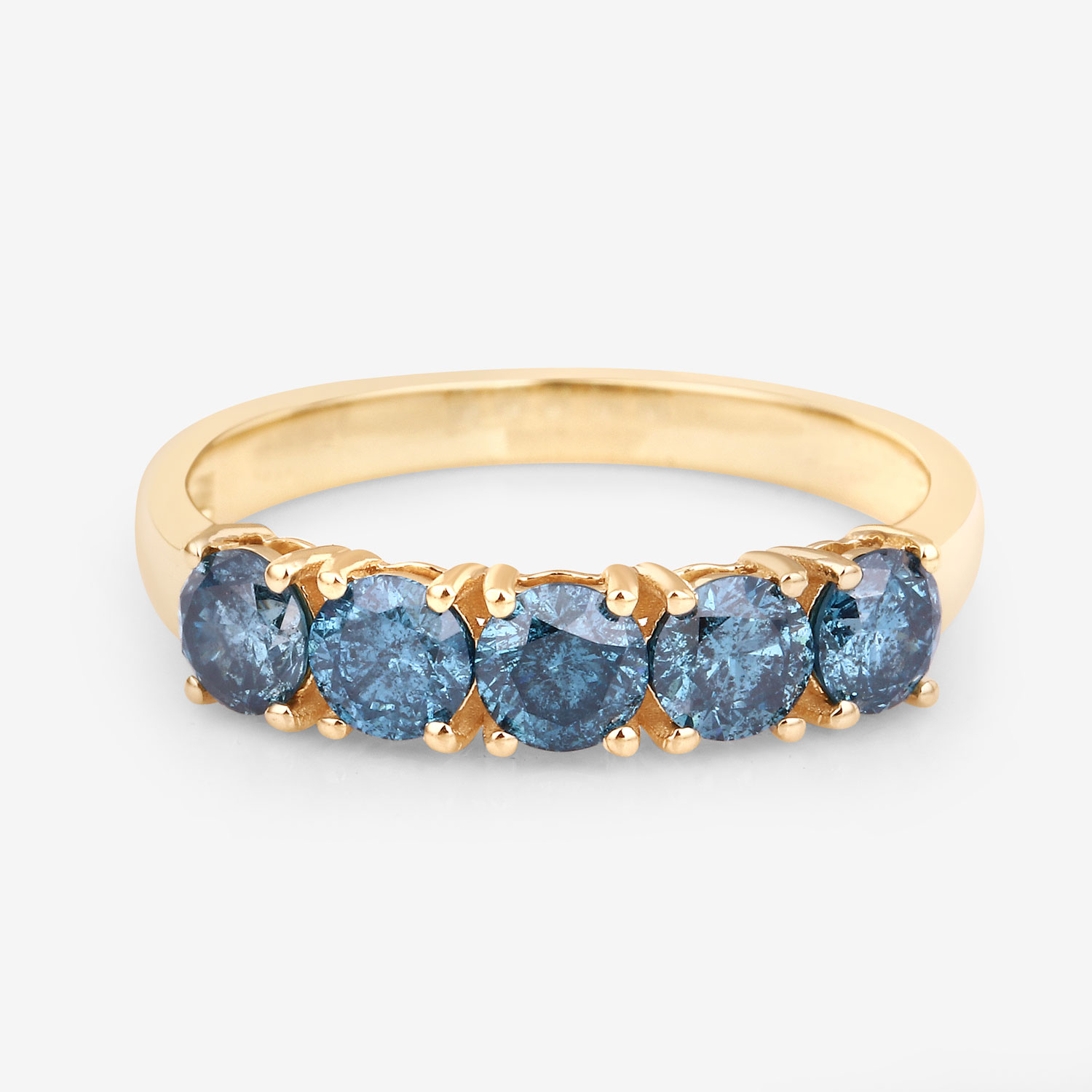 1.22 Carat Genuine Blue Diamond 14K Yellow Gold Ring