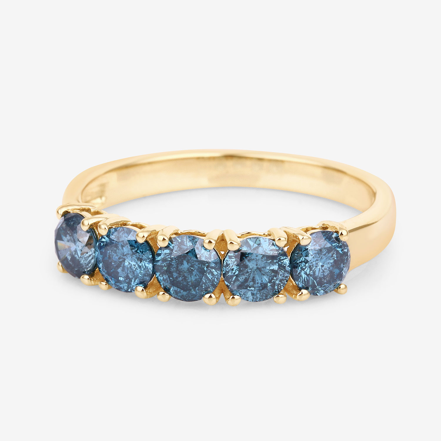 1.22 Carat Genuine Blue Diamond 14K Yellow Gold Ring