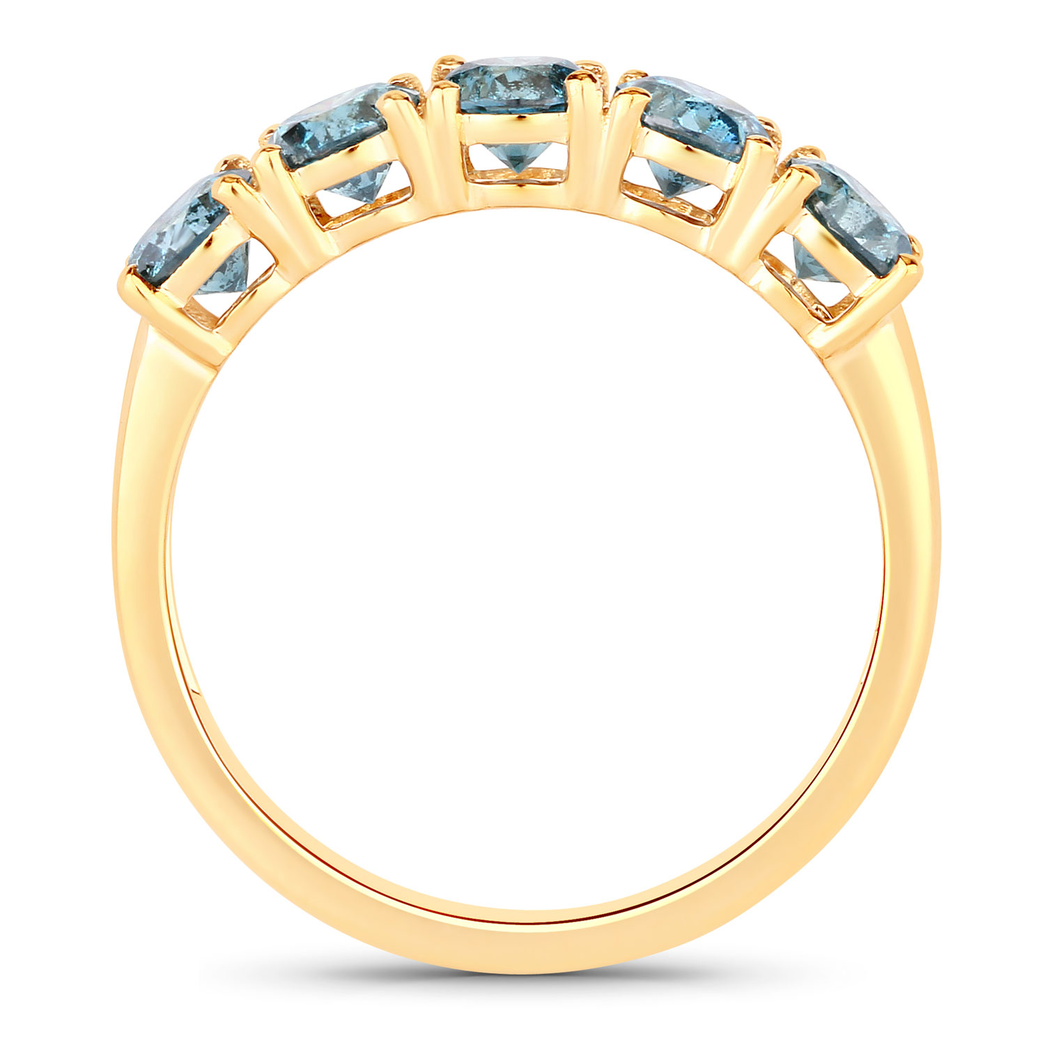 1.22 Carat Genuine Blue Diamond 14K Yellow Gold Ring