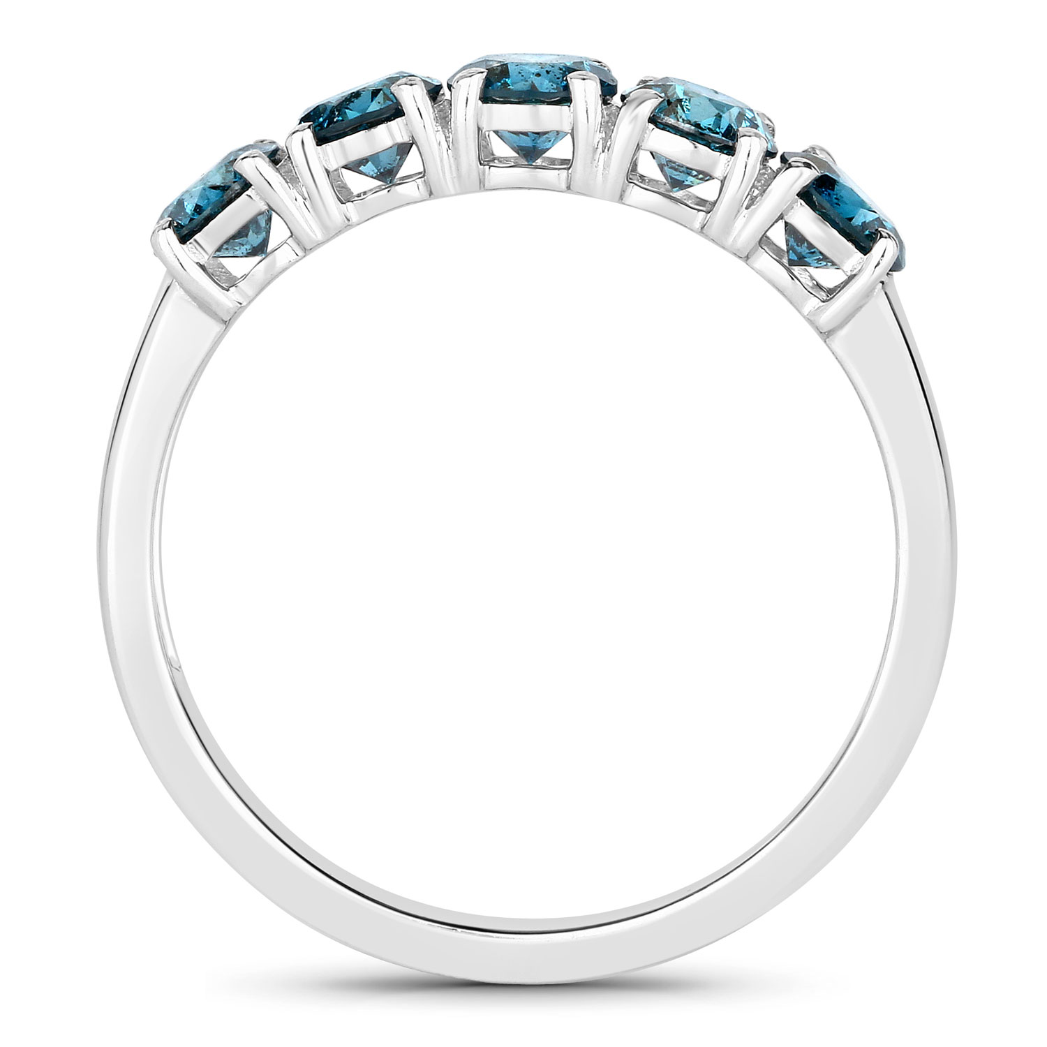 1.39 Carat Genuine Blue Diamond 14K White Gold Ring