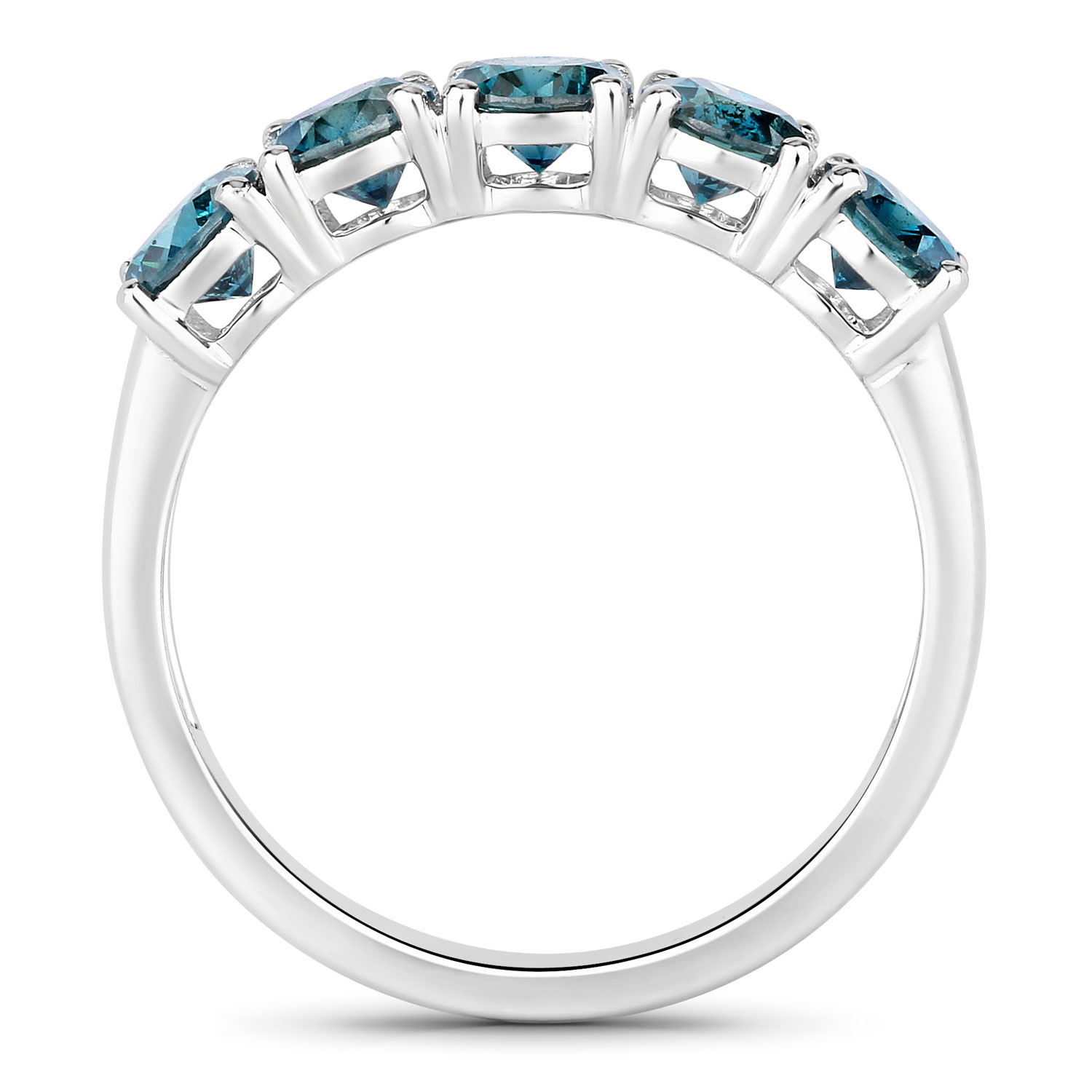 1.56 Carat Genuine Blue Diamond 14K White Gold Ring