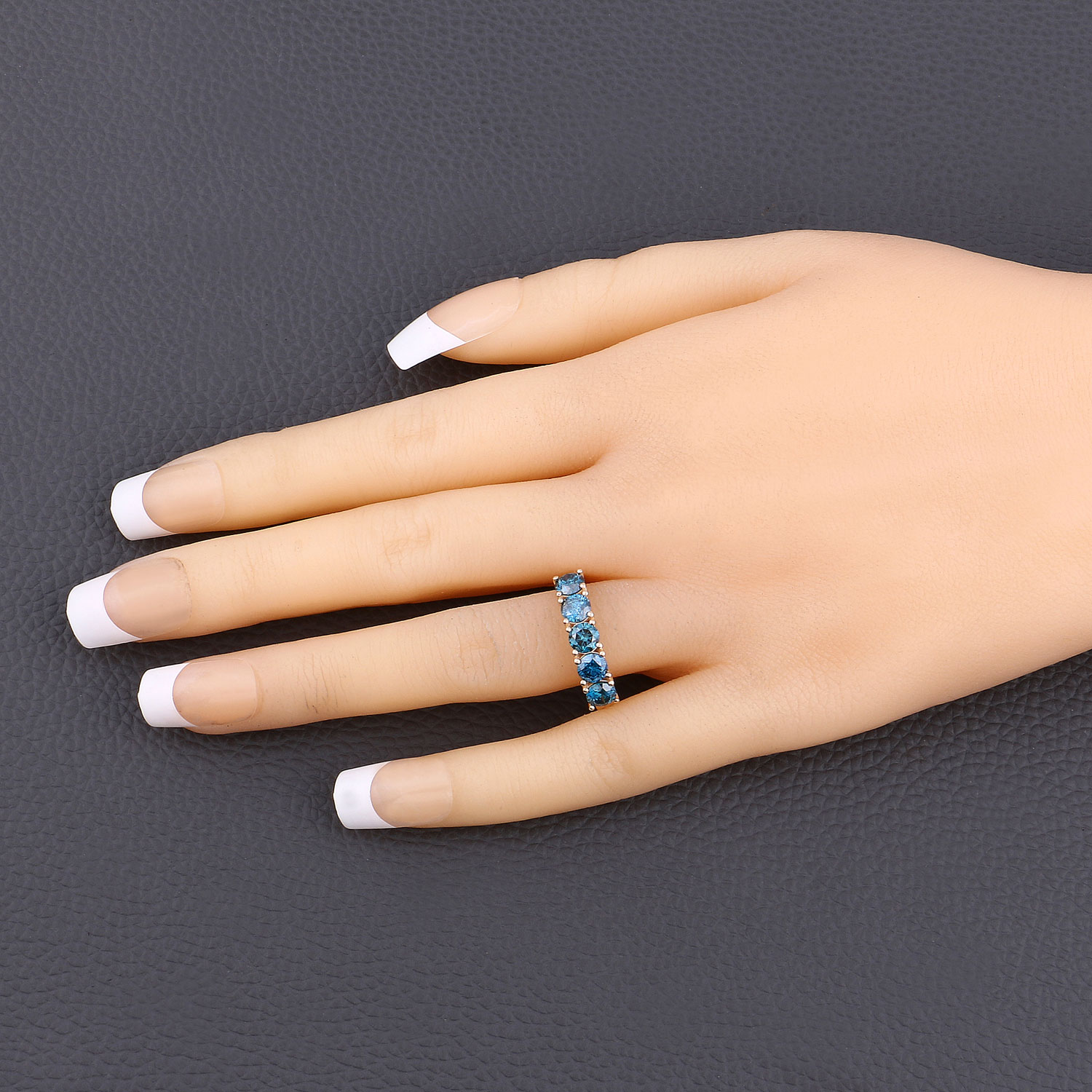 1.56 Carat Genuine Blue Diamond 14K Yellow Gold Ring