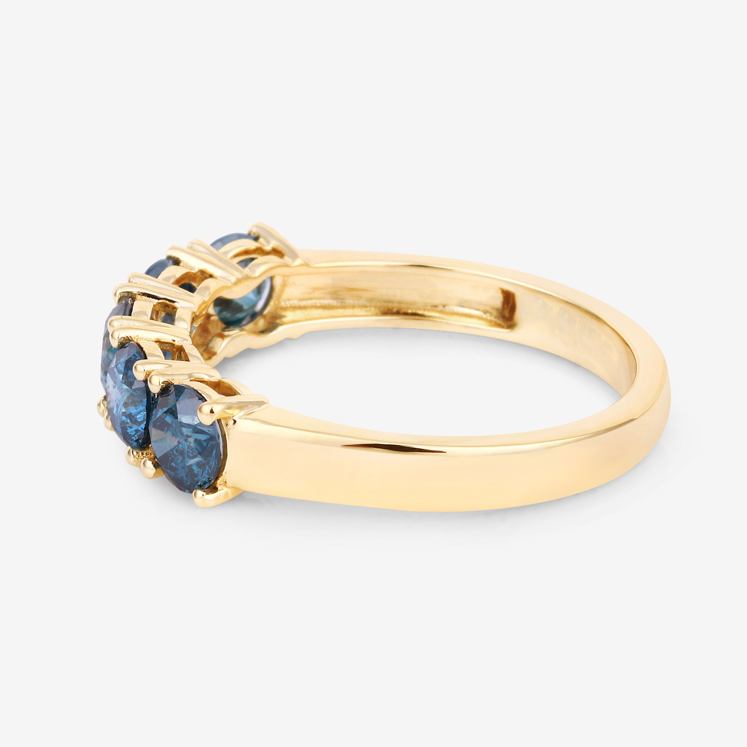 1.56 Carat Genuine Blue Diamond 14K Yellow Gold Ring