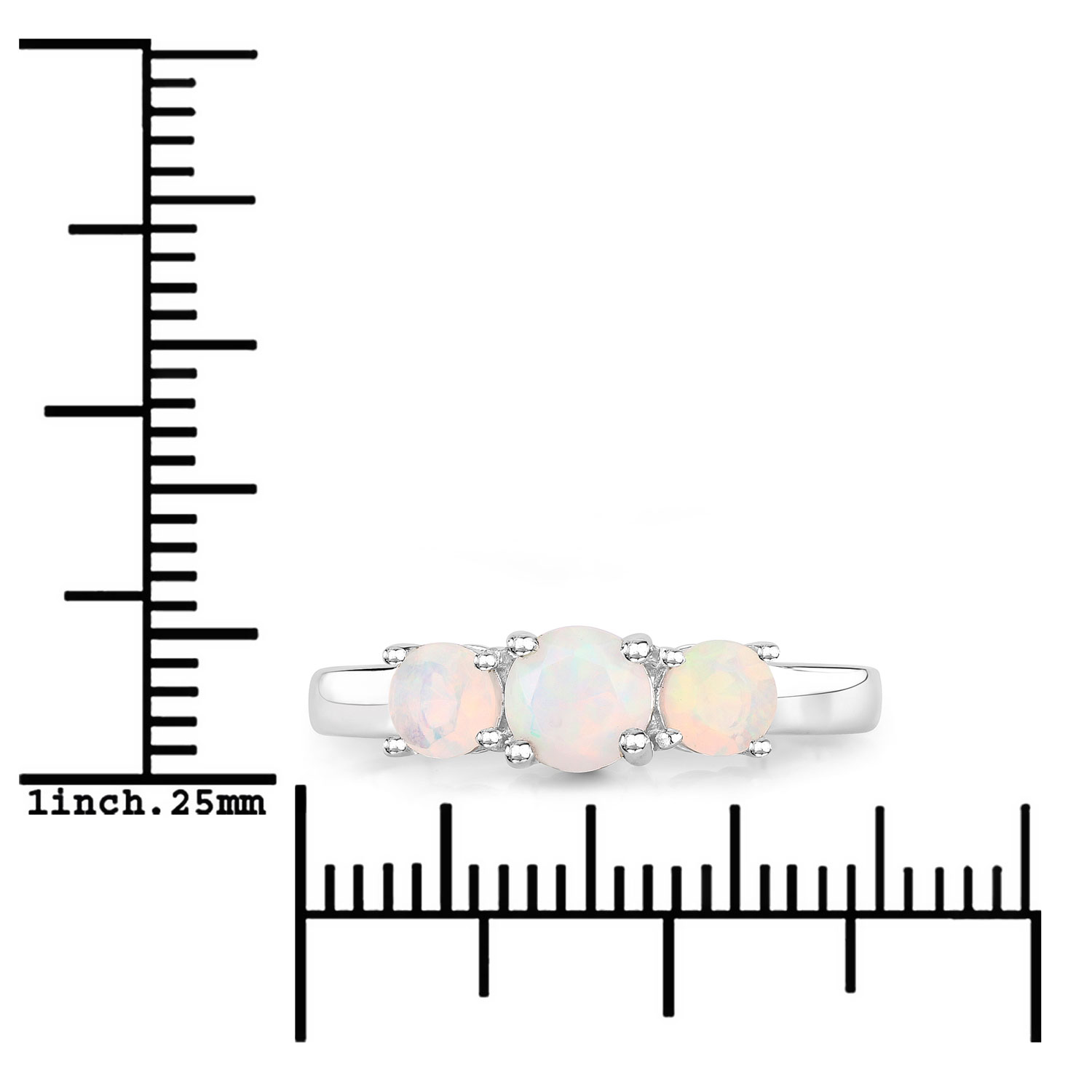 0.57 Carat Genuine Ethiopian Opal .925 Sterling Silver Ring