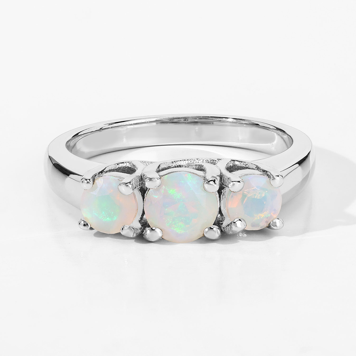 0.57 Carat Genuine Ethiopian Opal .925 Sterling Silver Ring