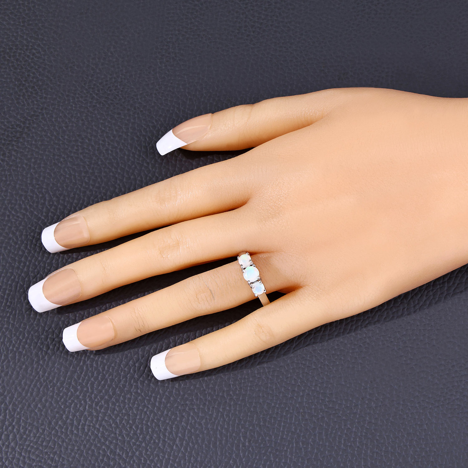 0.57 Carat Genuine Ethiopian Opal .925 Sterling Silver Ring